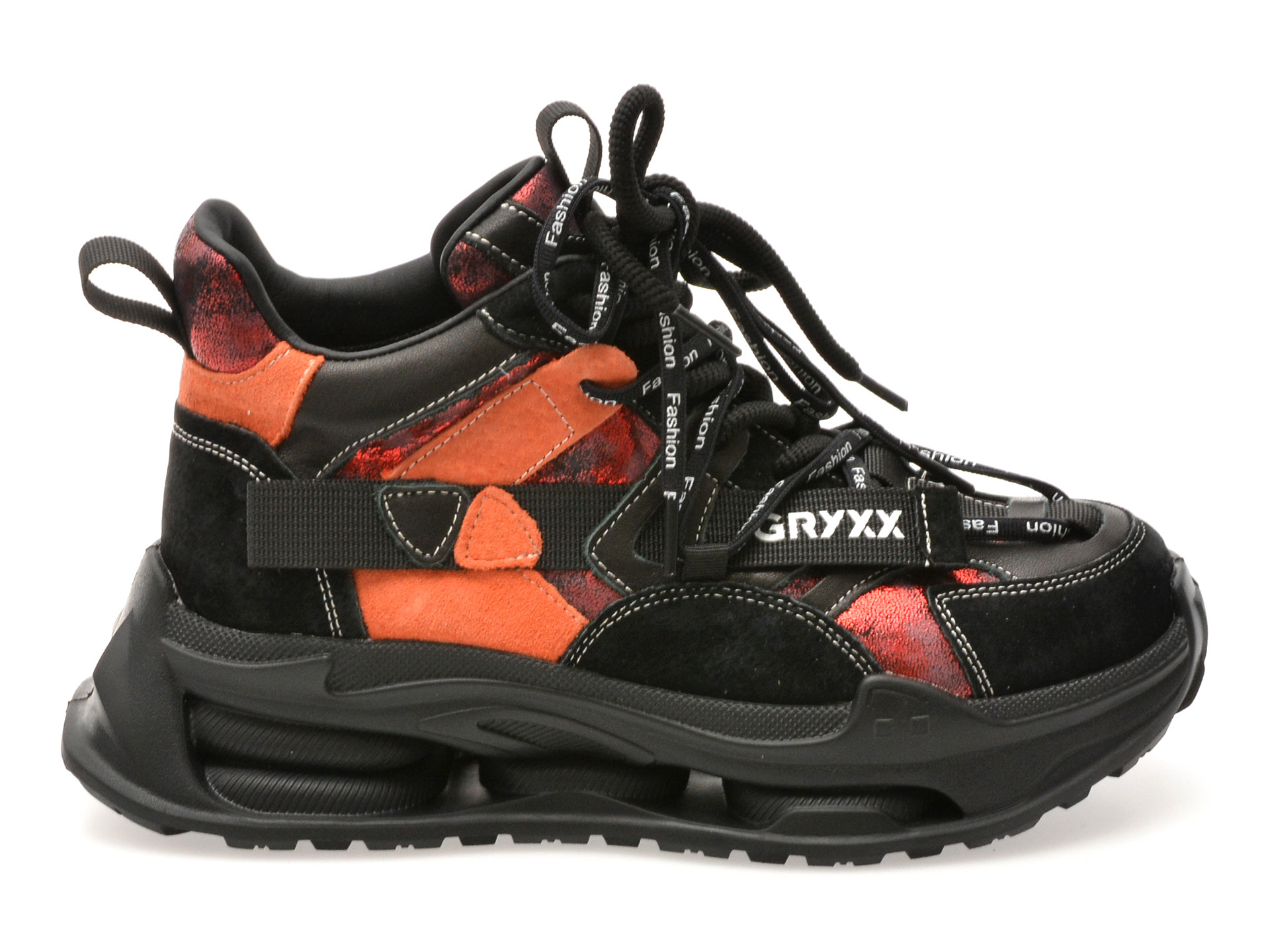 Ghete GRYXX negre, 36889, din piele naturala