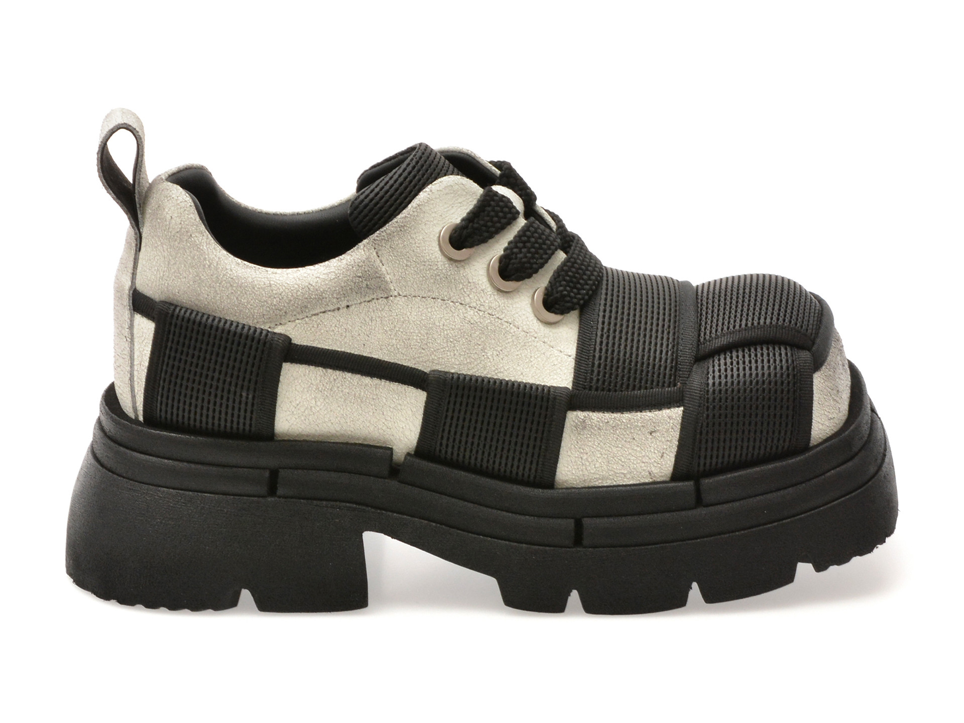 Pantofi sport GRYXX alb-negru, 6882, din piele naturala