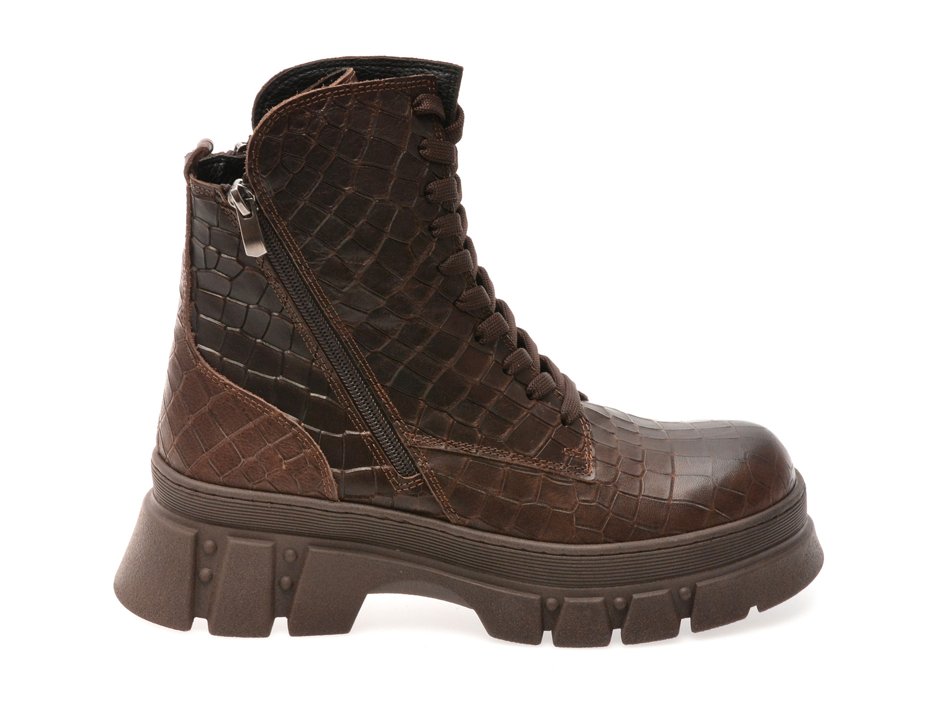 Ghete GRYXX maro, 091T113, din piele croco