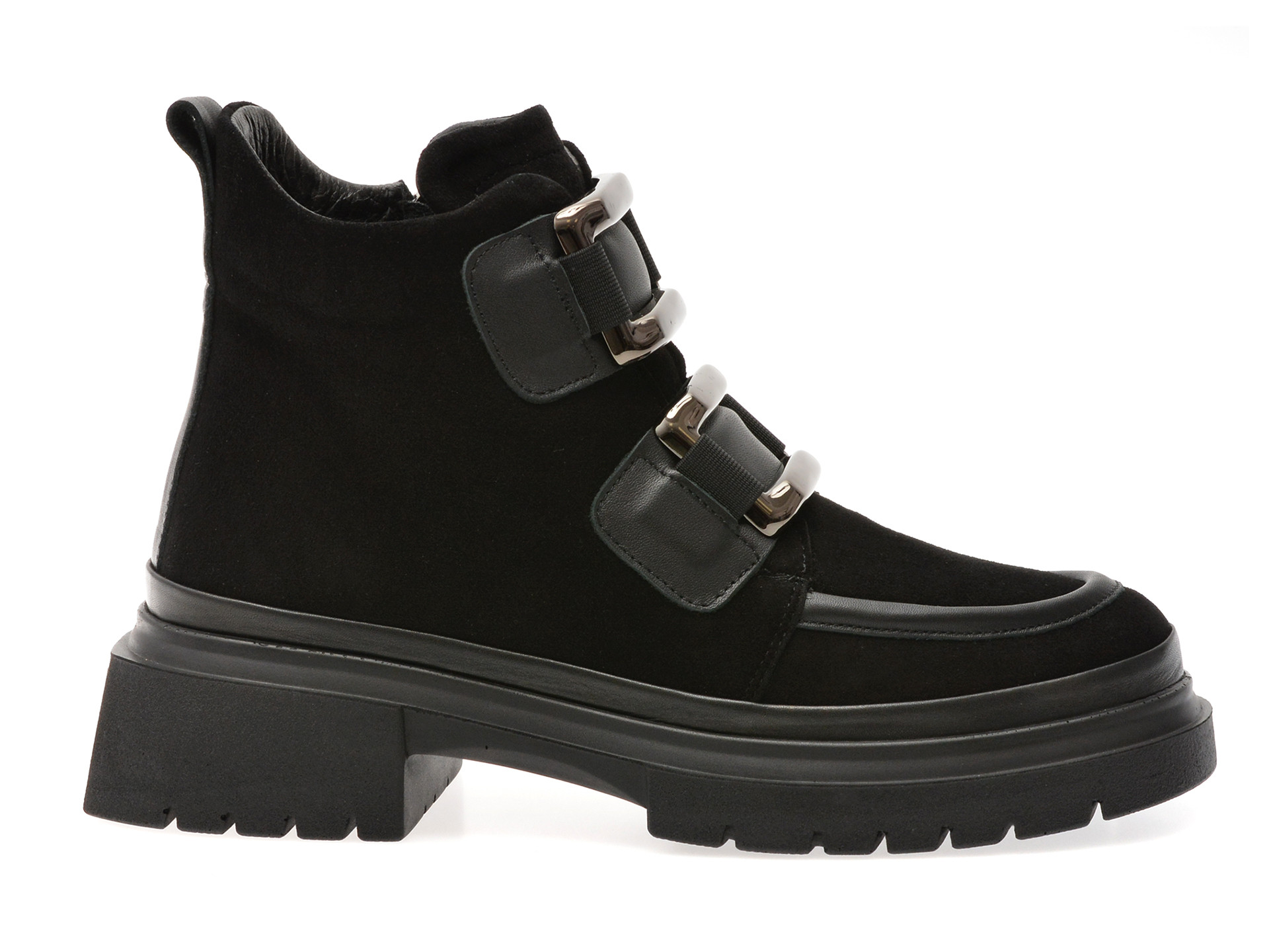 Ghete GRYXX negre, 386469, din piele intoarsa