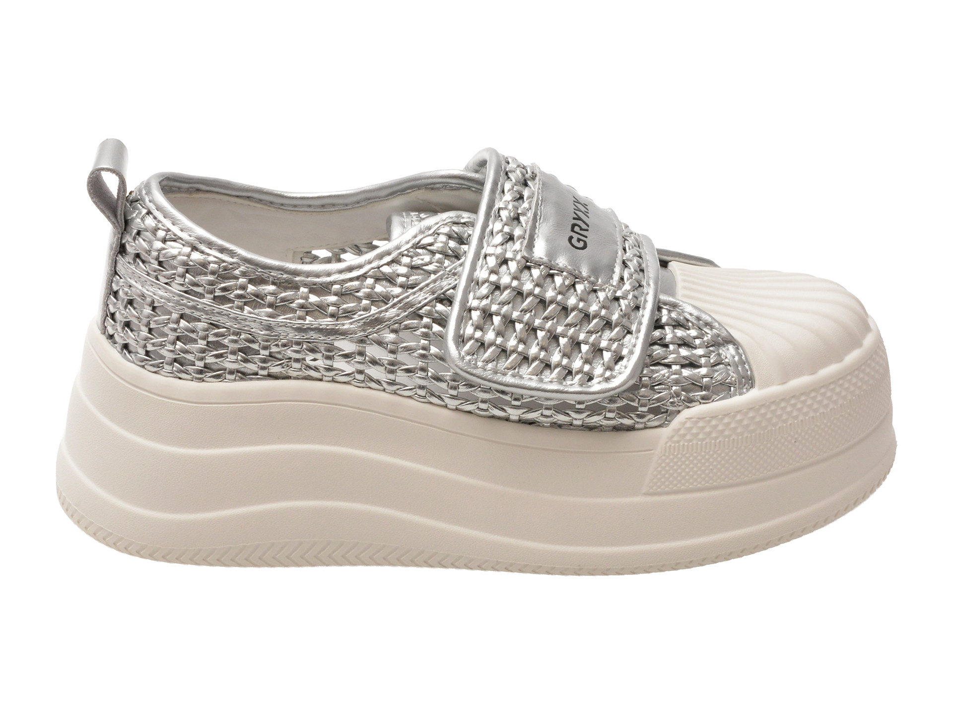 Pantofi sport GRYXX argintii, 6771, din piele ecologica