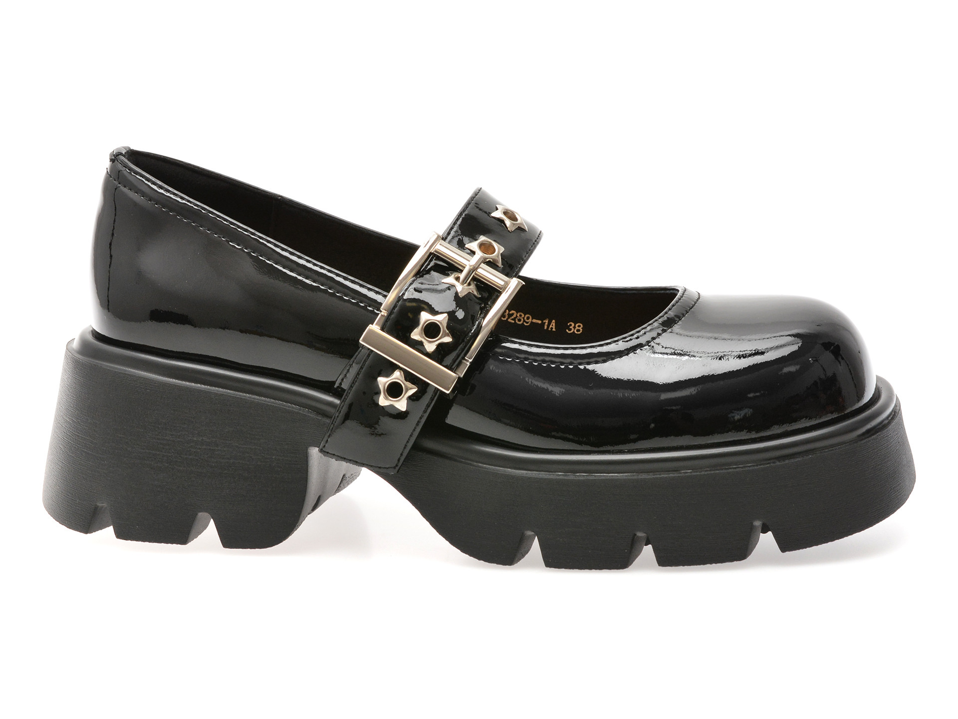 Pantofi GRYXX negri, 23289, din piele naturala lacuita