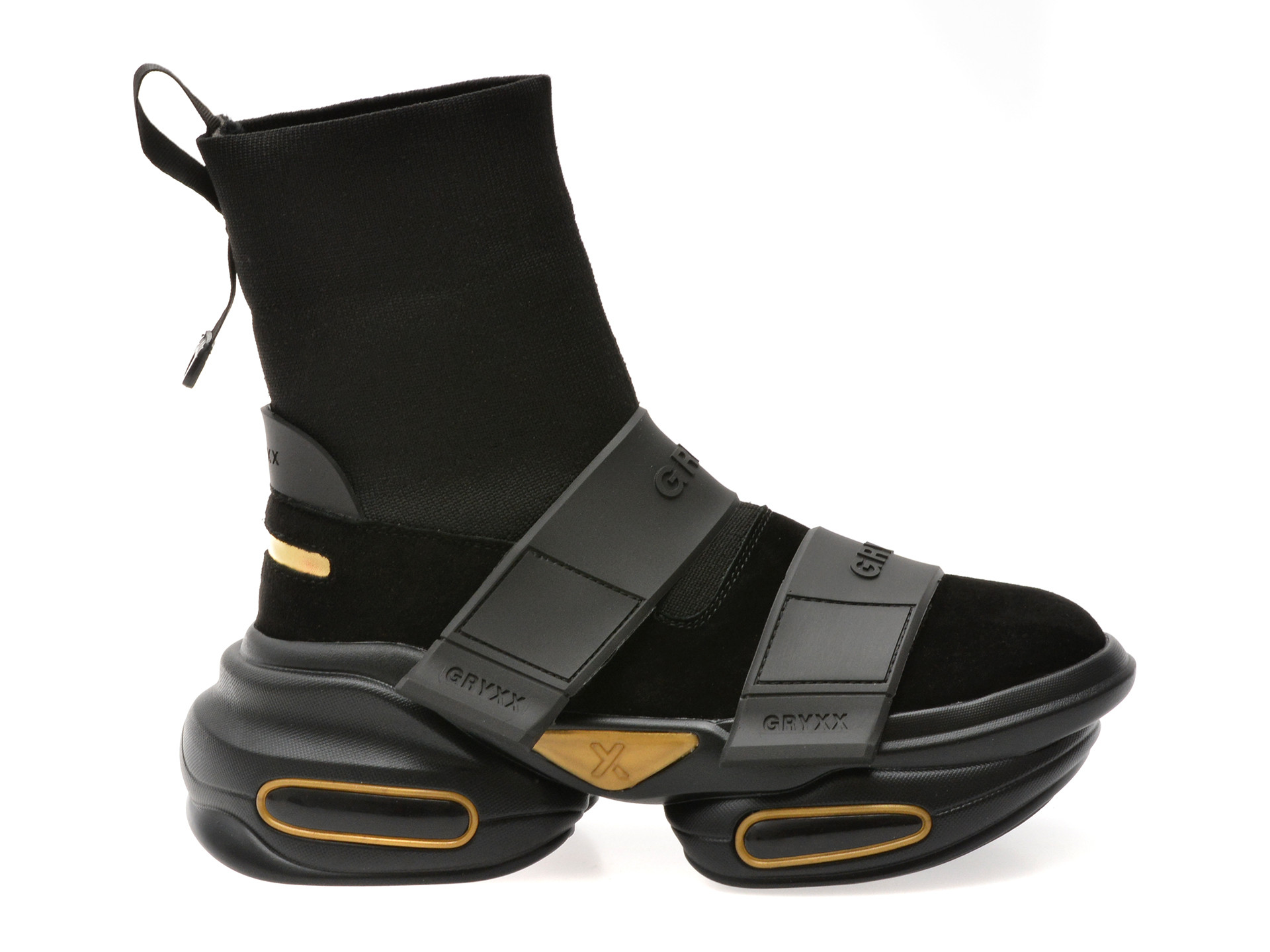 Ghete GRYXX negre, 20127, din material textil