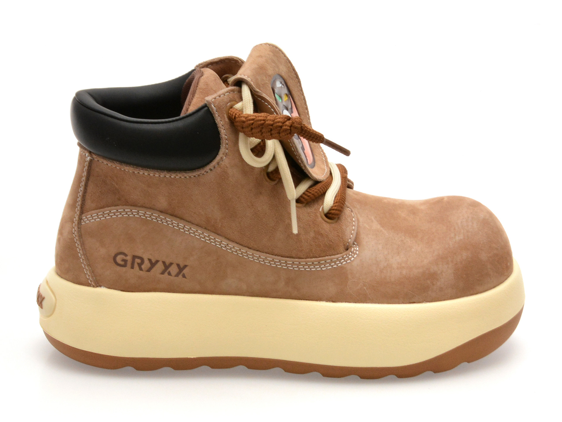 Ghete GRYXX gri, BC2536, din piele naturala