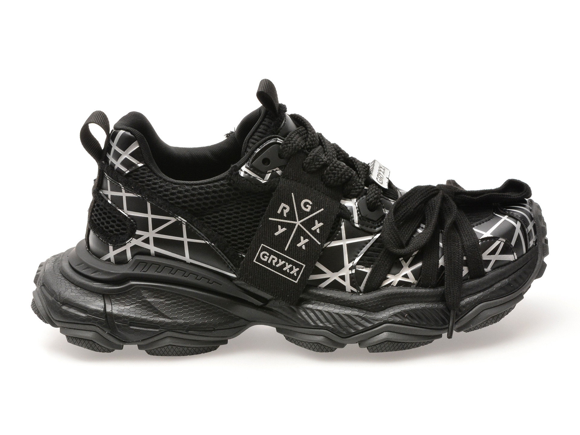Pantofi sport GRYXX negri, LN36, din material textil