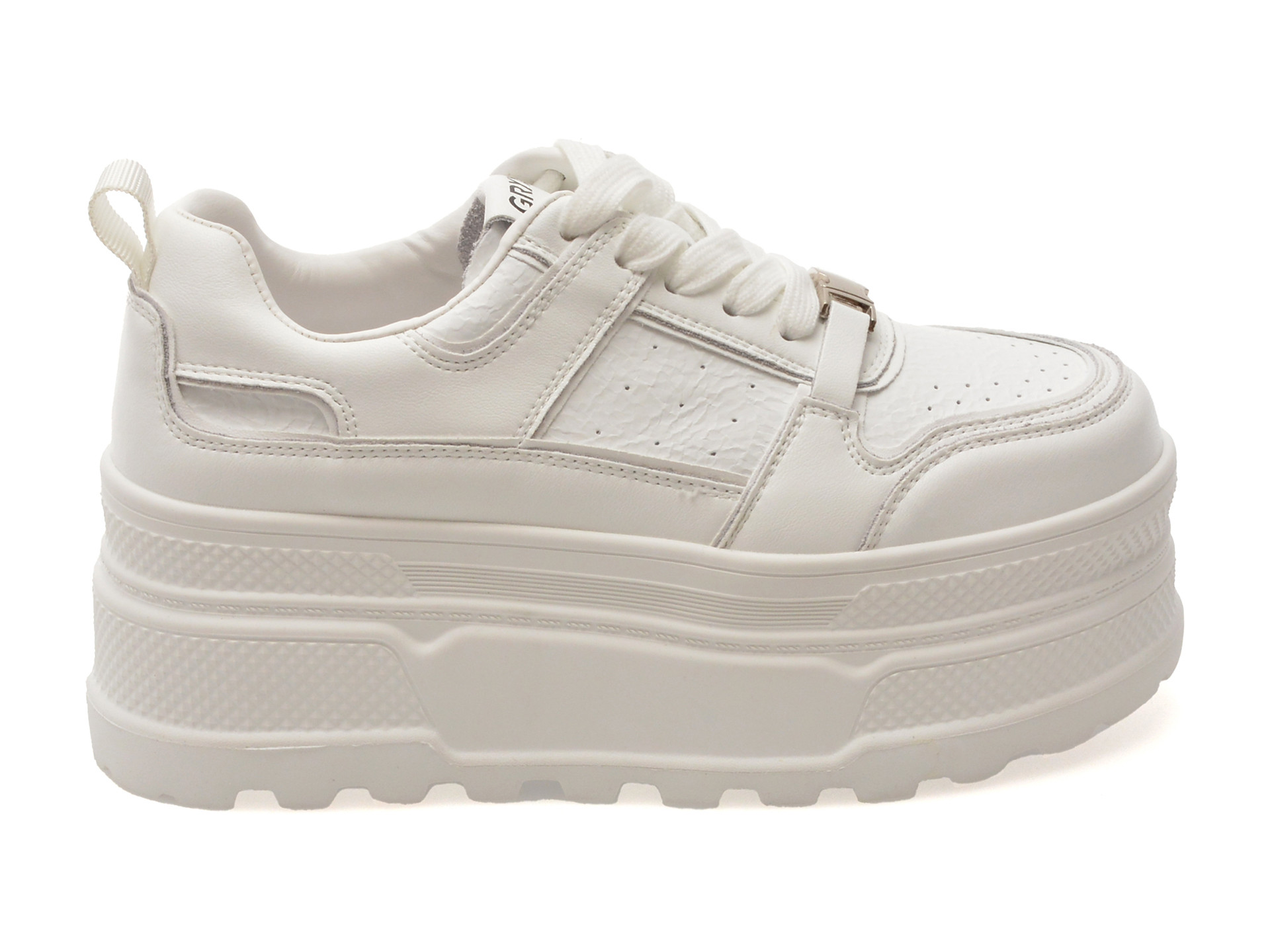Pantofi sport GRYXX albi, 61618, din piele naturala