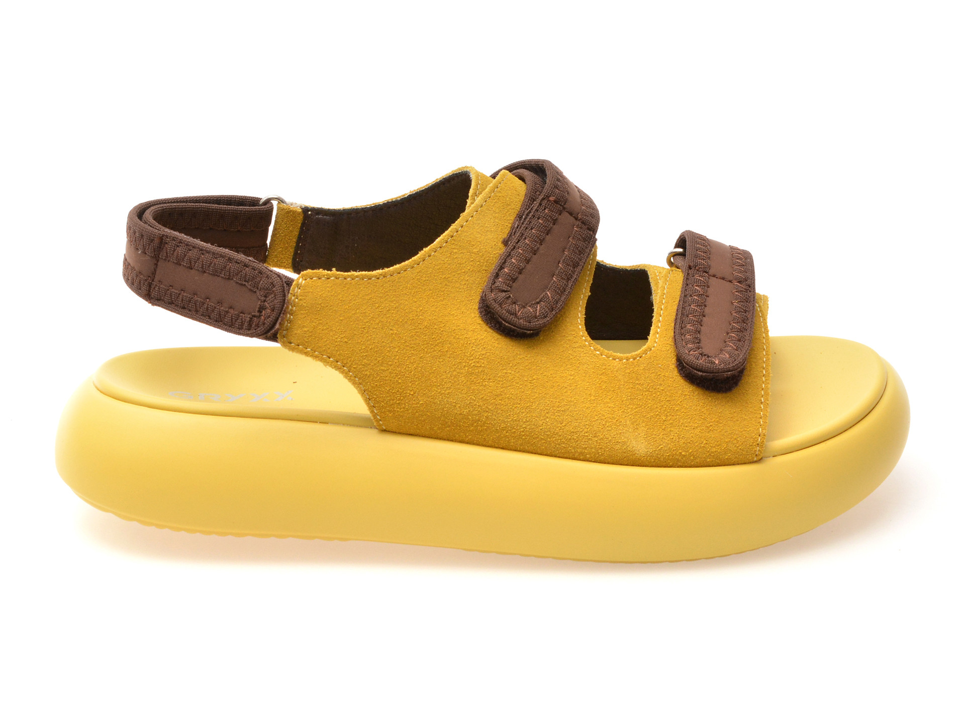 Sandale GRYXX galbene, 5L120, din piele intoarsa