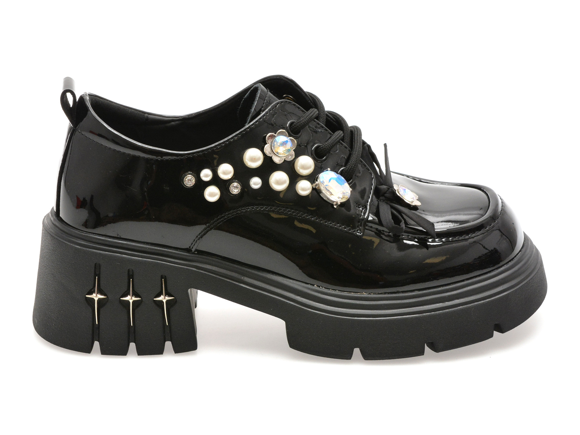 Pantofi GRYXX negri, 70725, din piele naturala lacuita