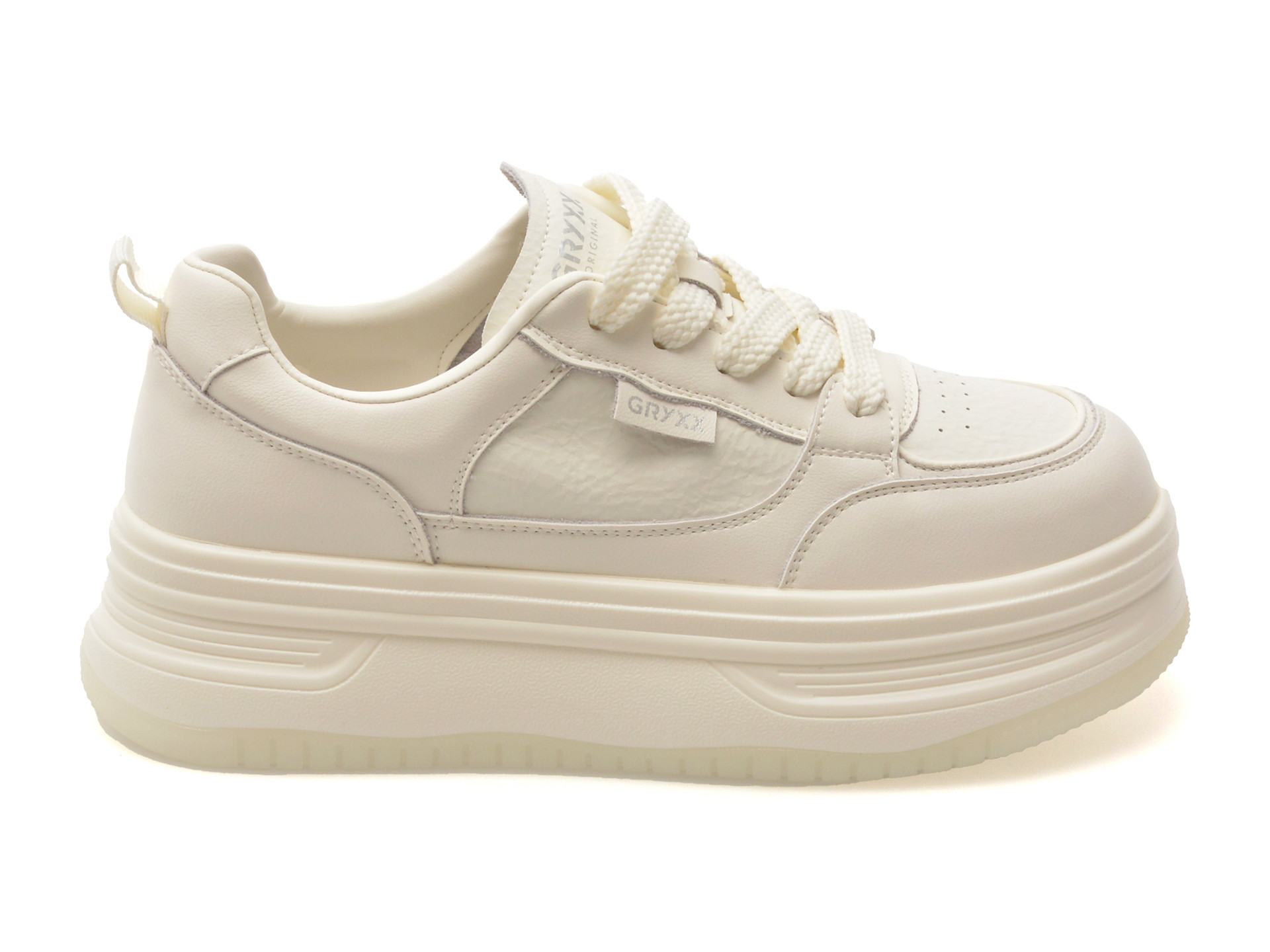 Pantofi sport GRYXX albi, 25166, din piele naturala
