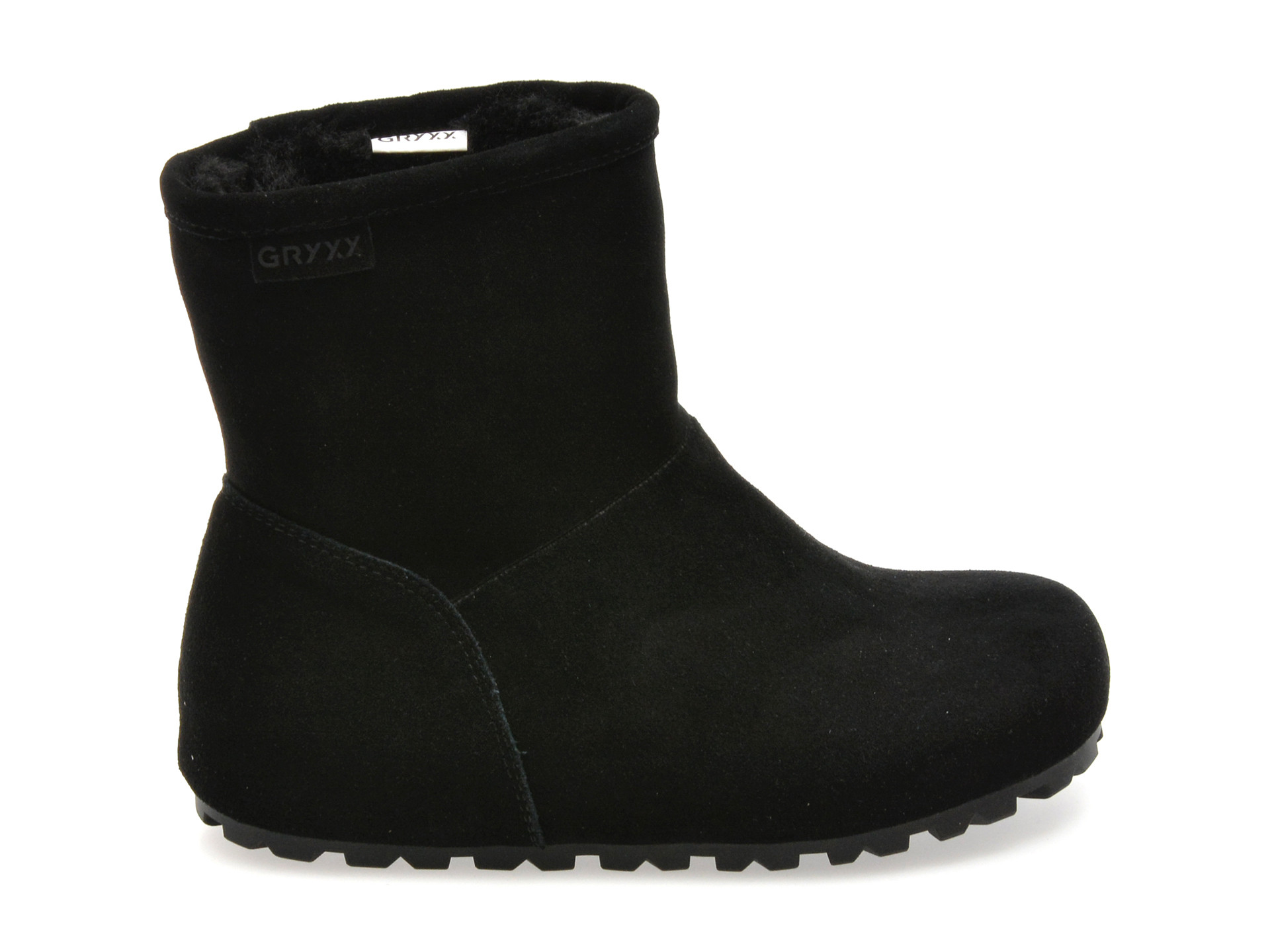 Ghete GRYXX negre, 8368, din piele intoarsa