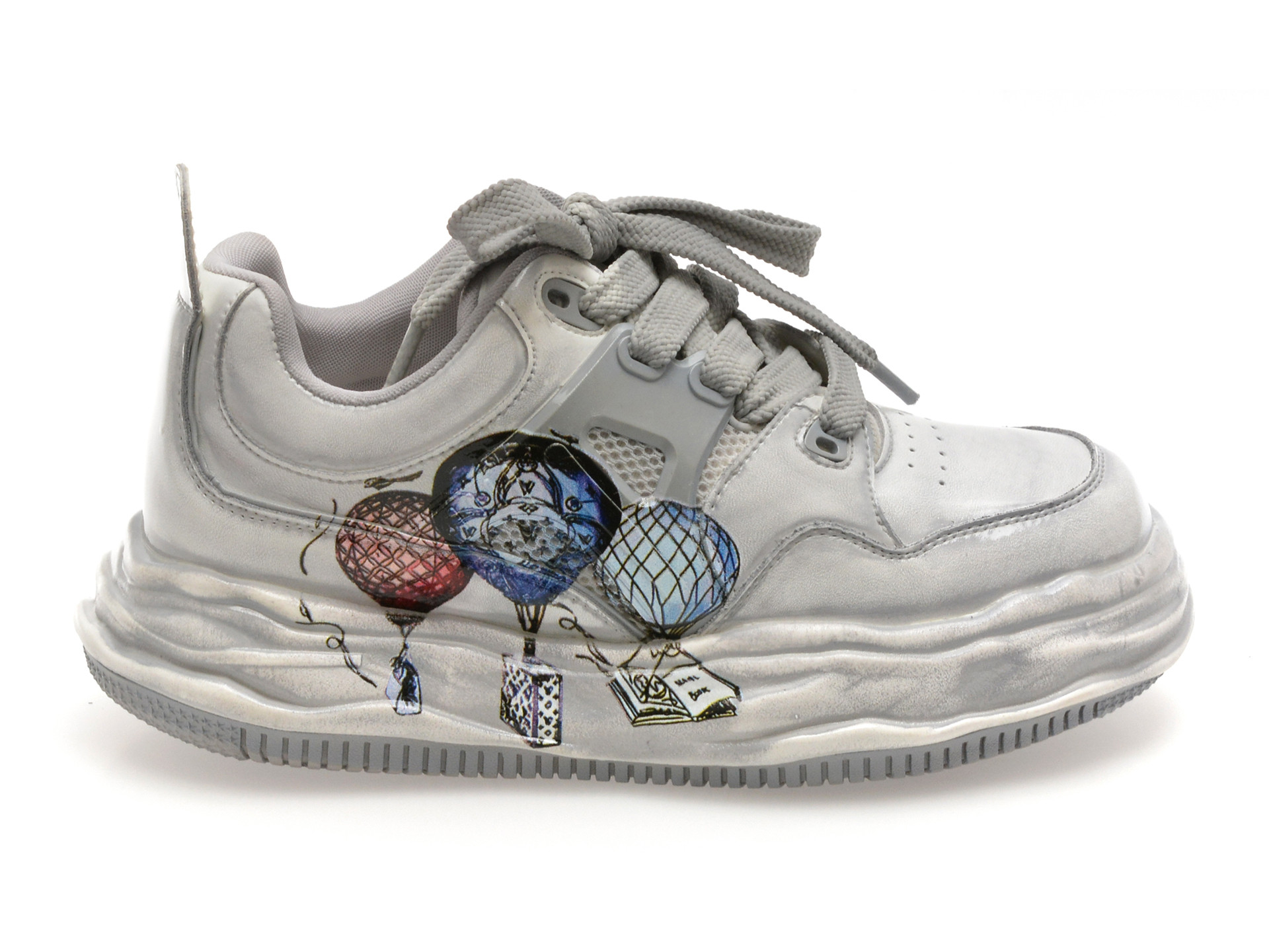 Pantofi sport GRYXX albi, 90171, din piele ecologica