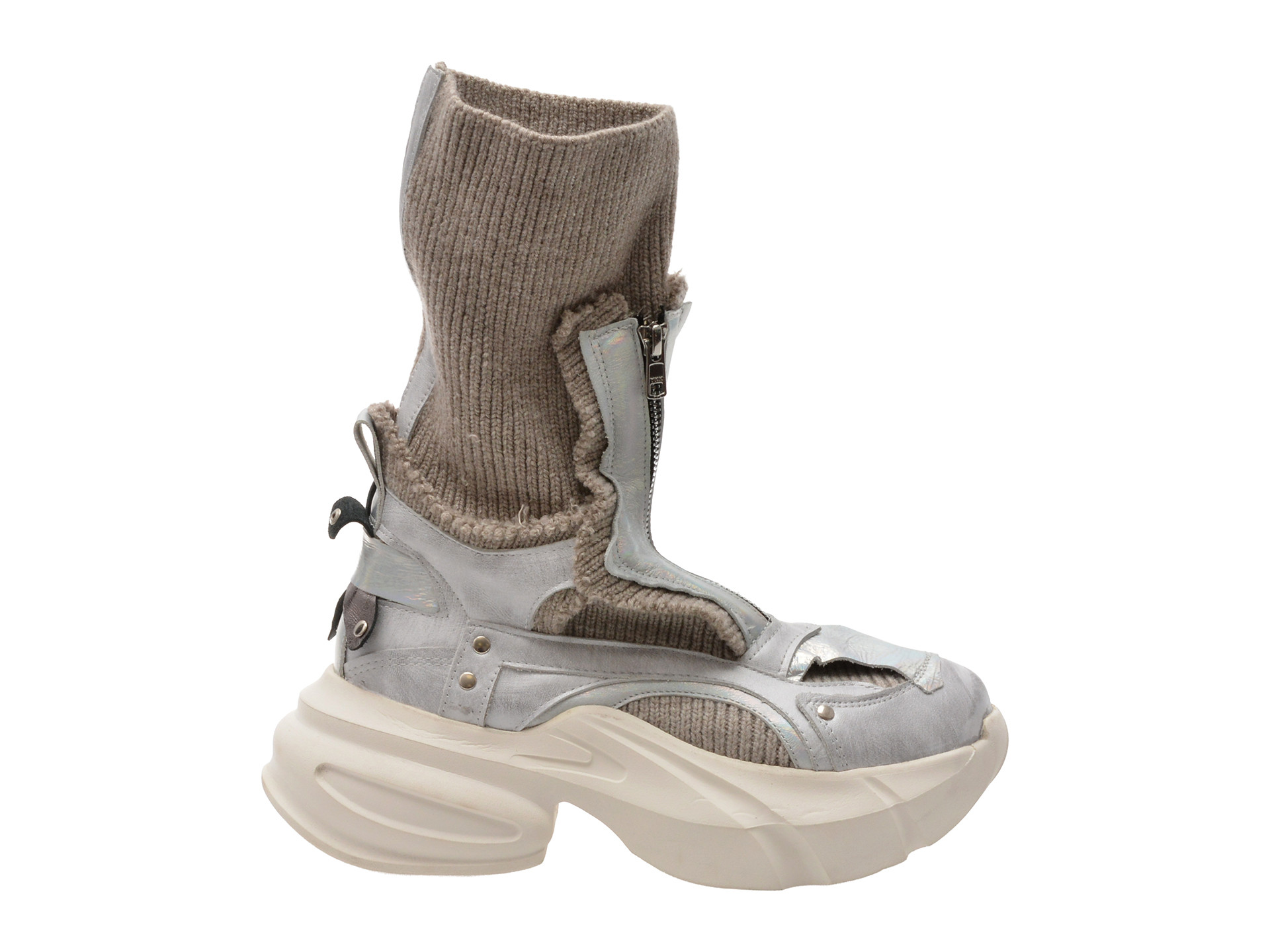 Ghete GRYXX argintii, 3793700, din material textil