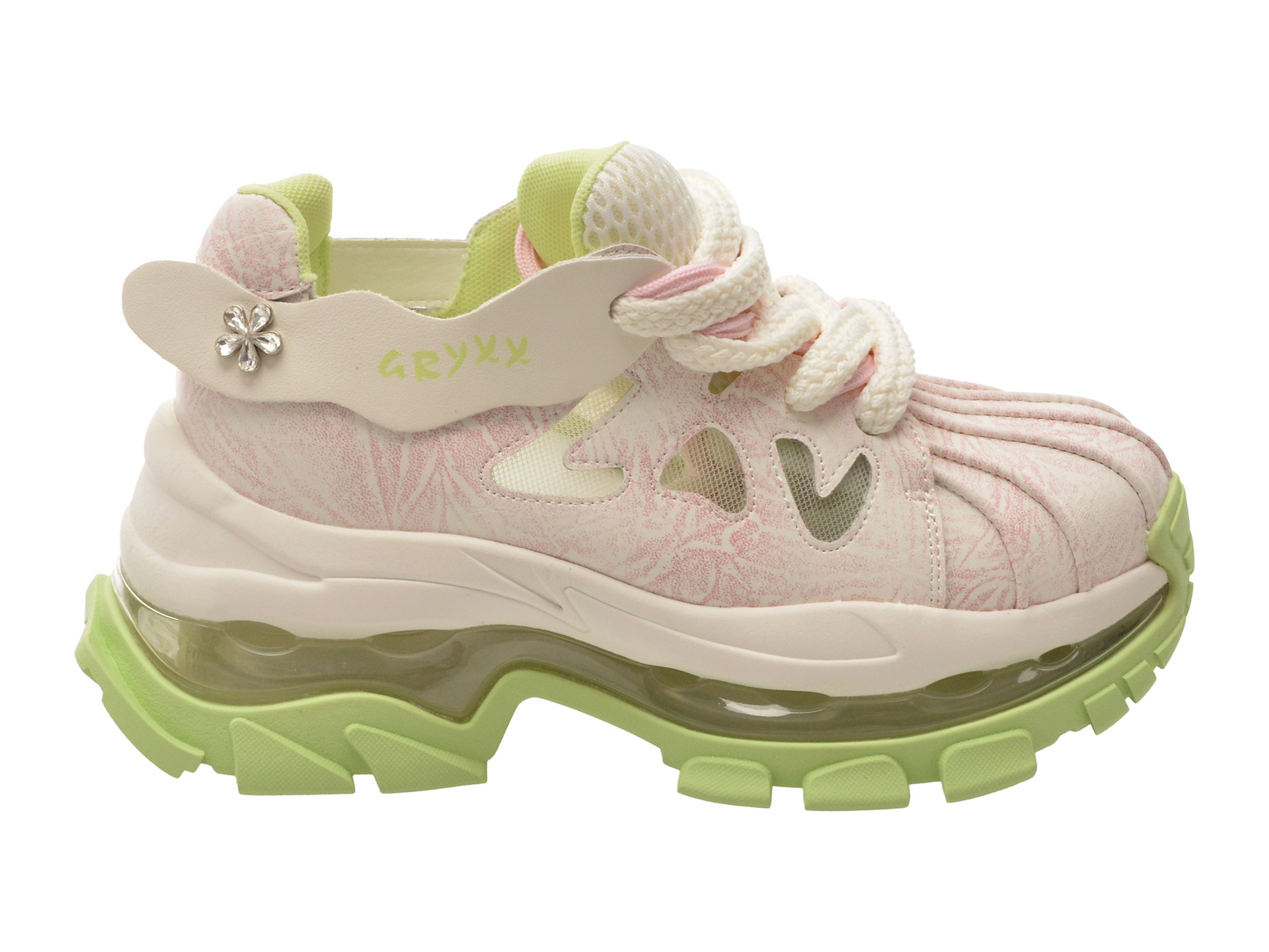 Pantofi sport GRYXX albi, 2027, din piele naturala