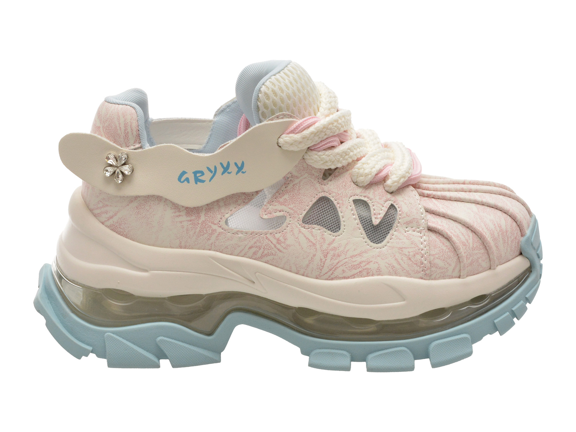 Pantofi sport GRYXX albi, 2027, din piele naturala