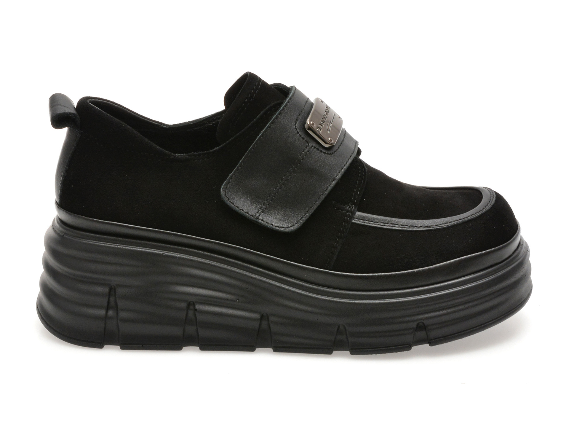 Pantofi GRYXX negri, 387605, din piele intoarsa