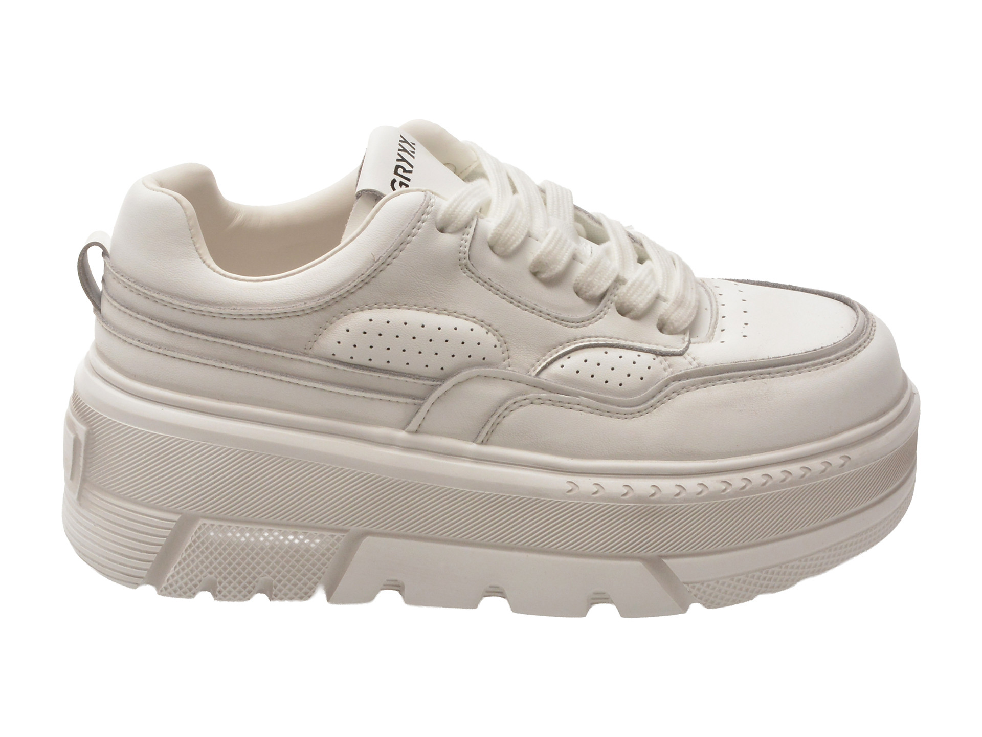 Pantofi sport GRYXX albi, F69, din piele naturala