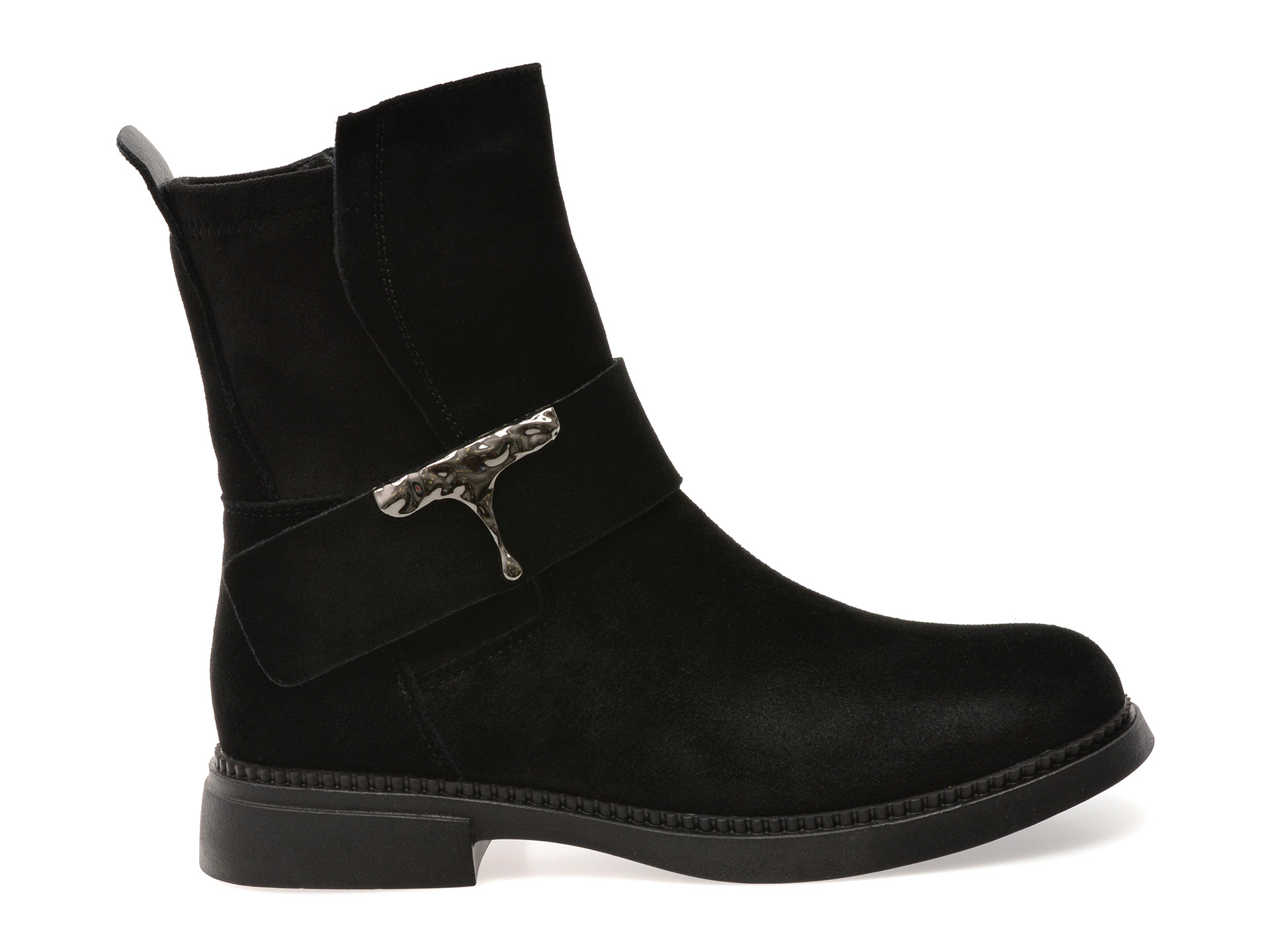 Ghete GRYXX negre, G719, din piele intoarsa