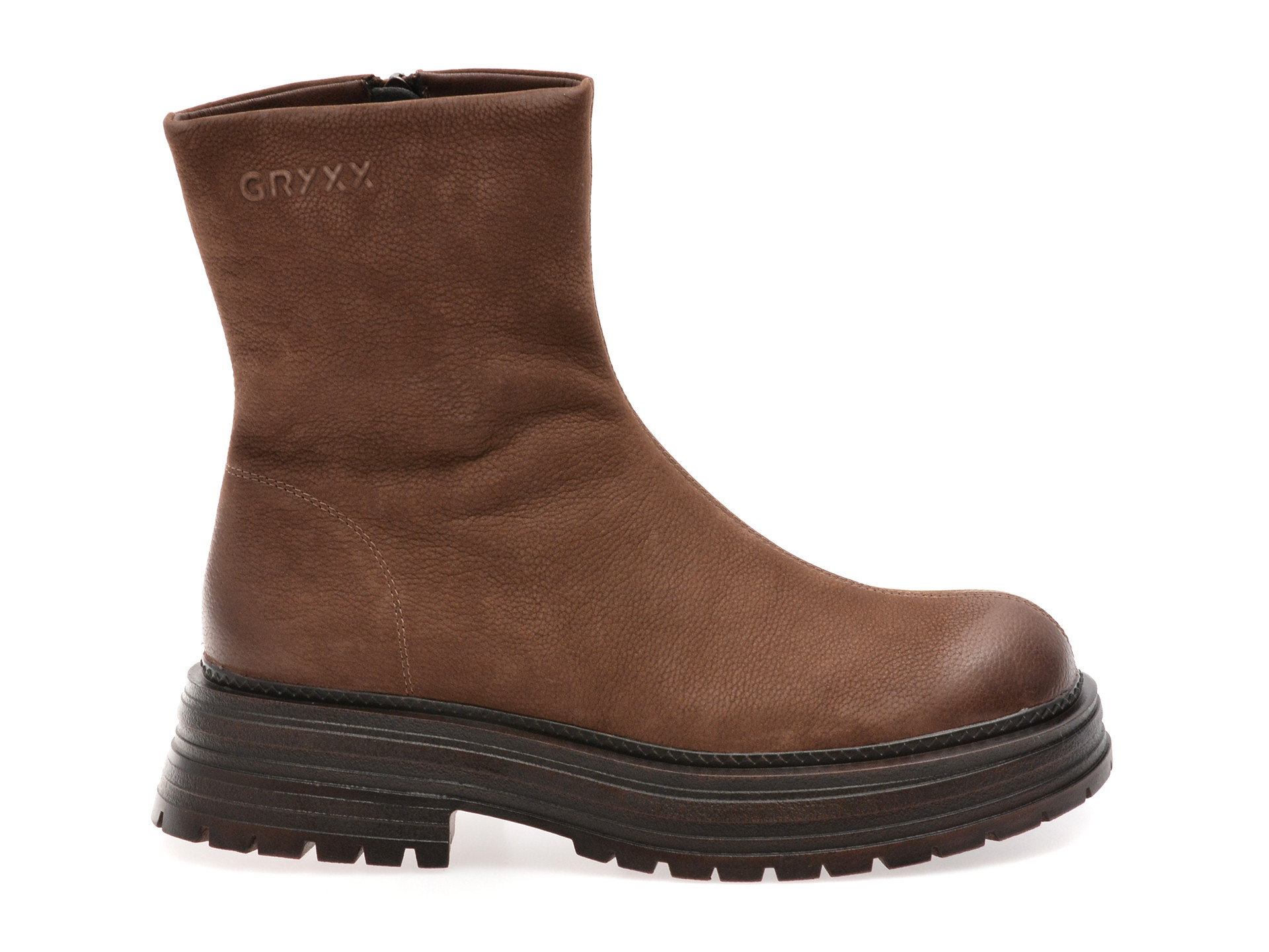 Ghete GRYXX maro, MX01419, din piele naturala