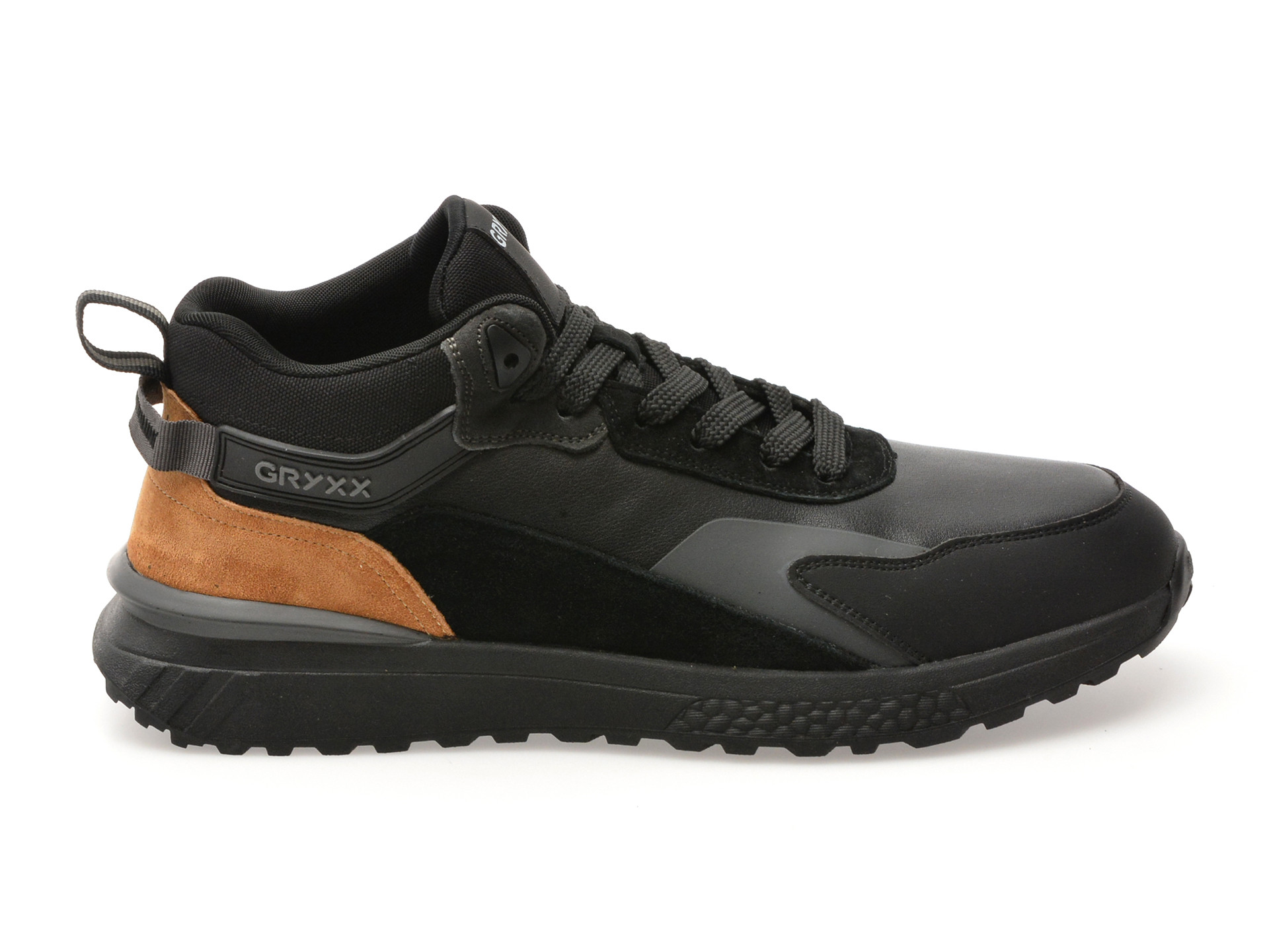 Ghete GRYXX negre, ZMSN33, din piele naturala
