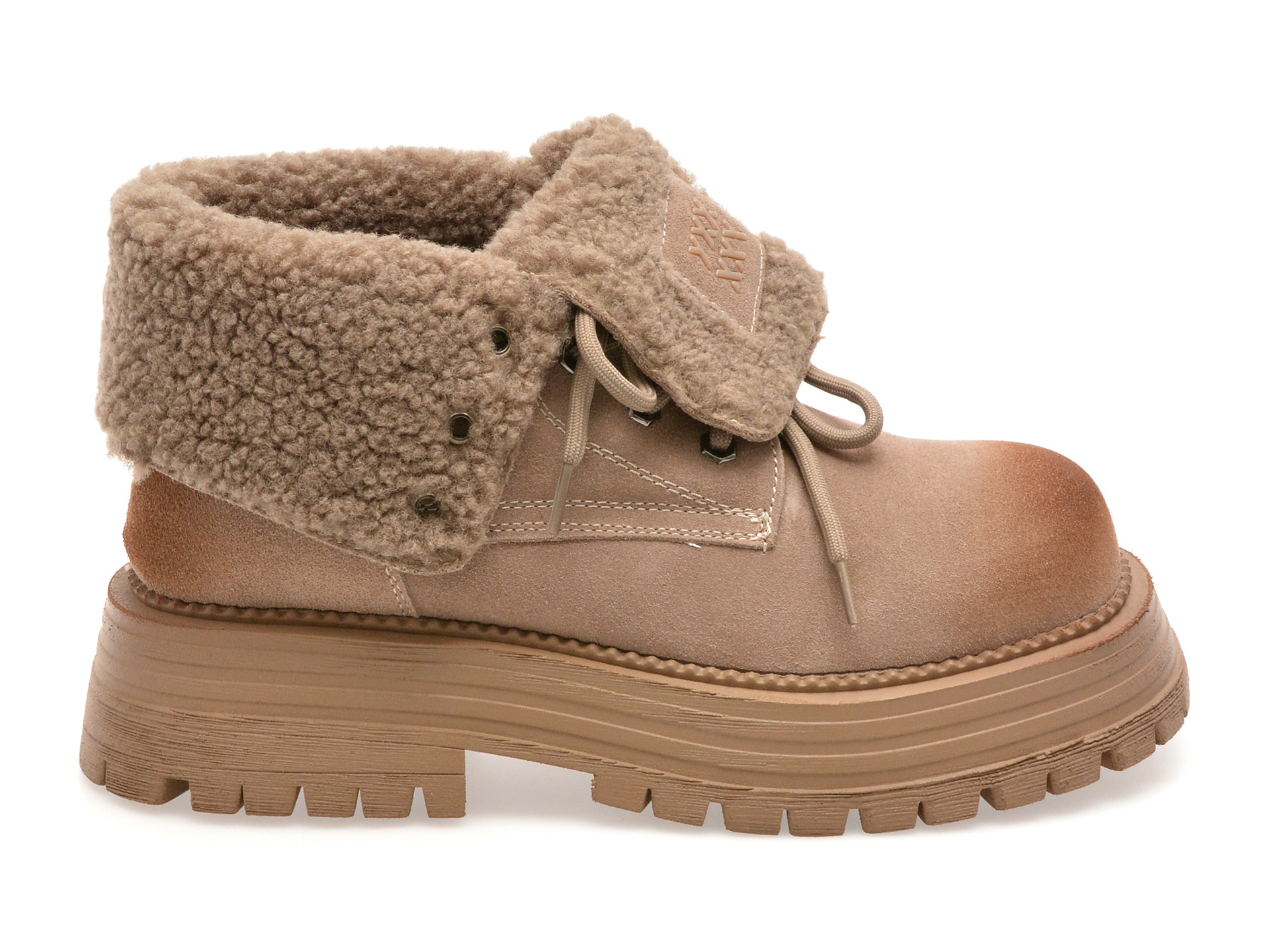 Ghete GRYXX bej, 3122, din piele intoarsa