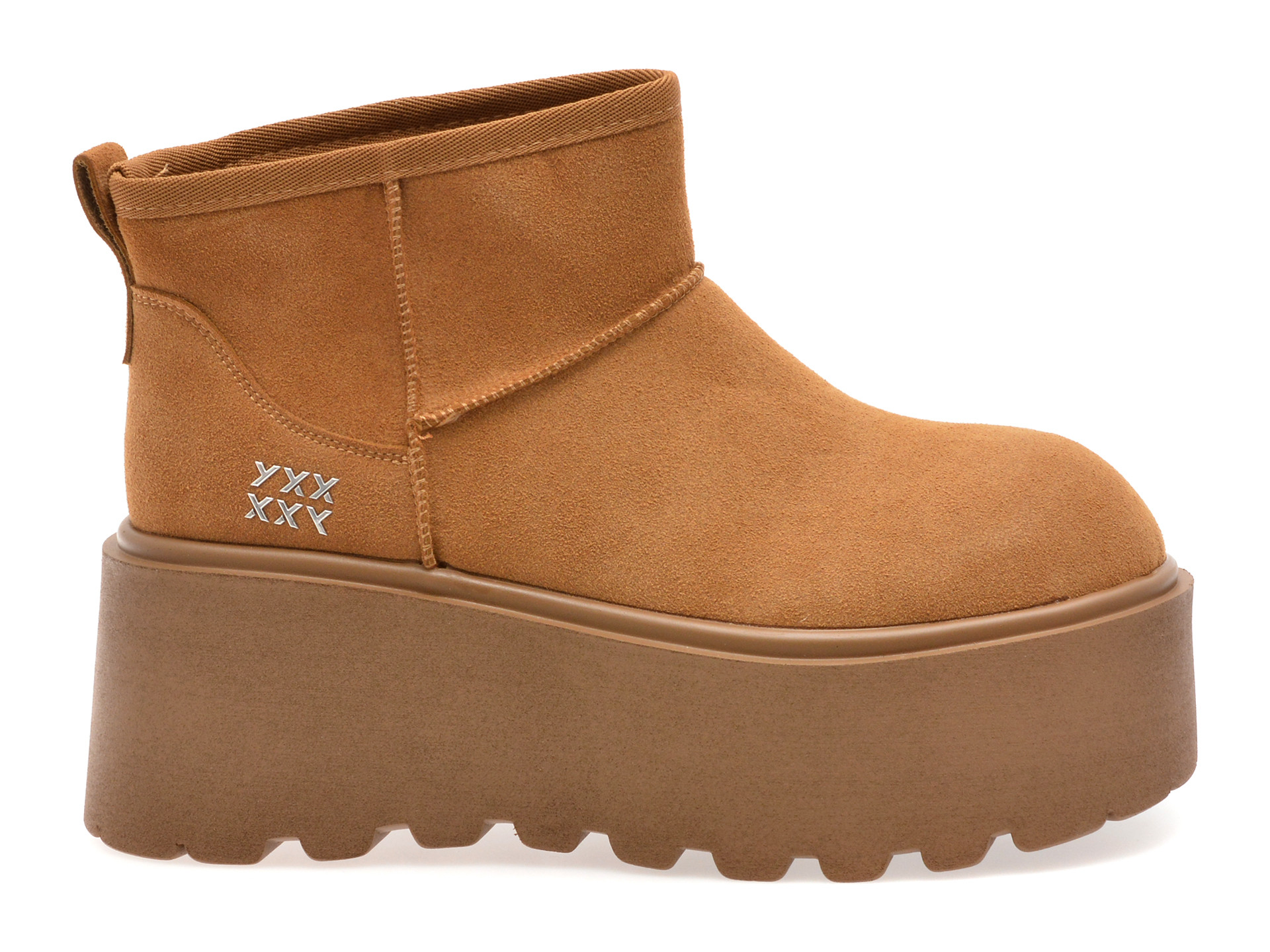 Ghete GRYXX maro, 8083, din piele intoarsa