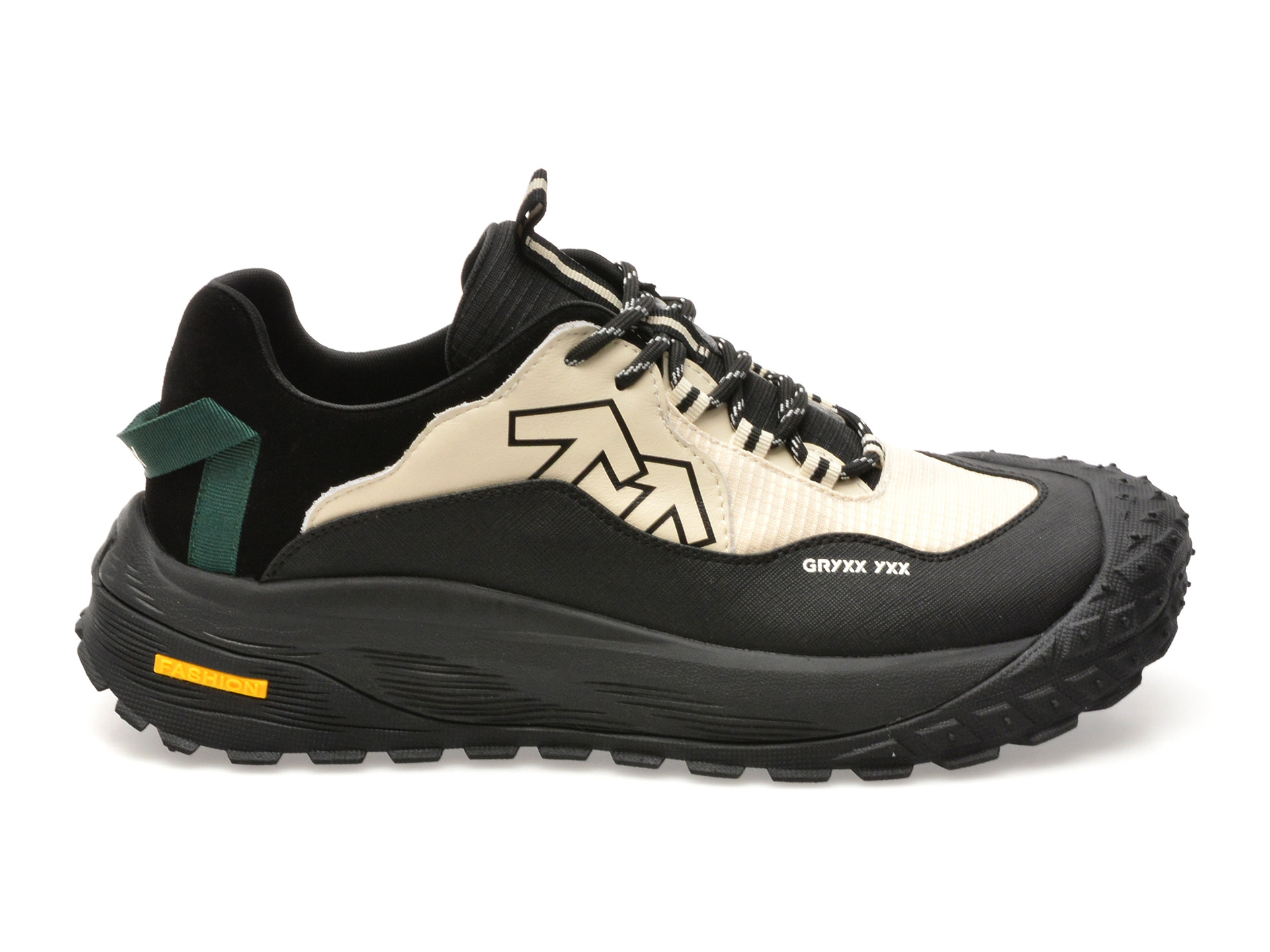 Pantofi sport GRYXX alb-negru, LN37, din piele naturala