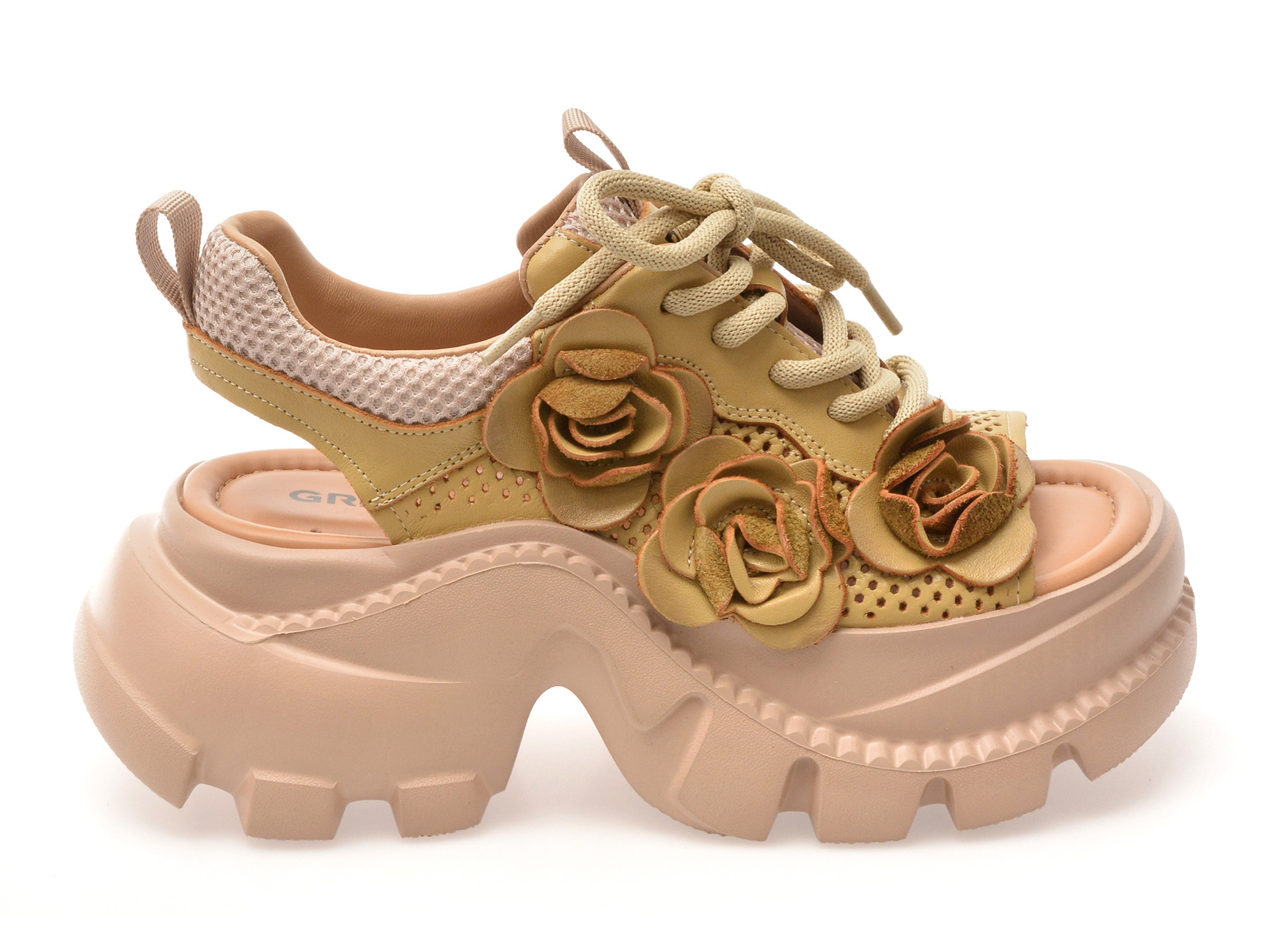 Pantofi sport GRYXX galbeni, 56288, din piele naturala