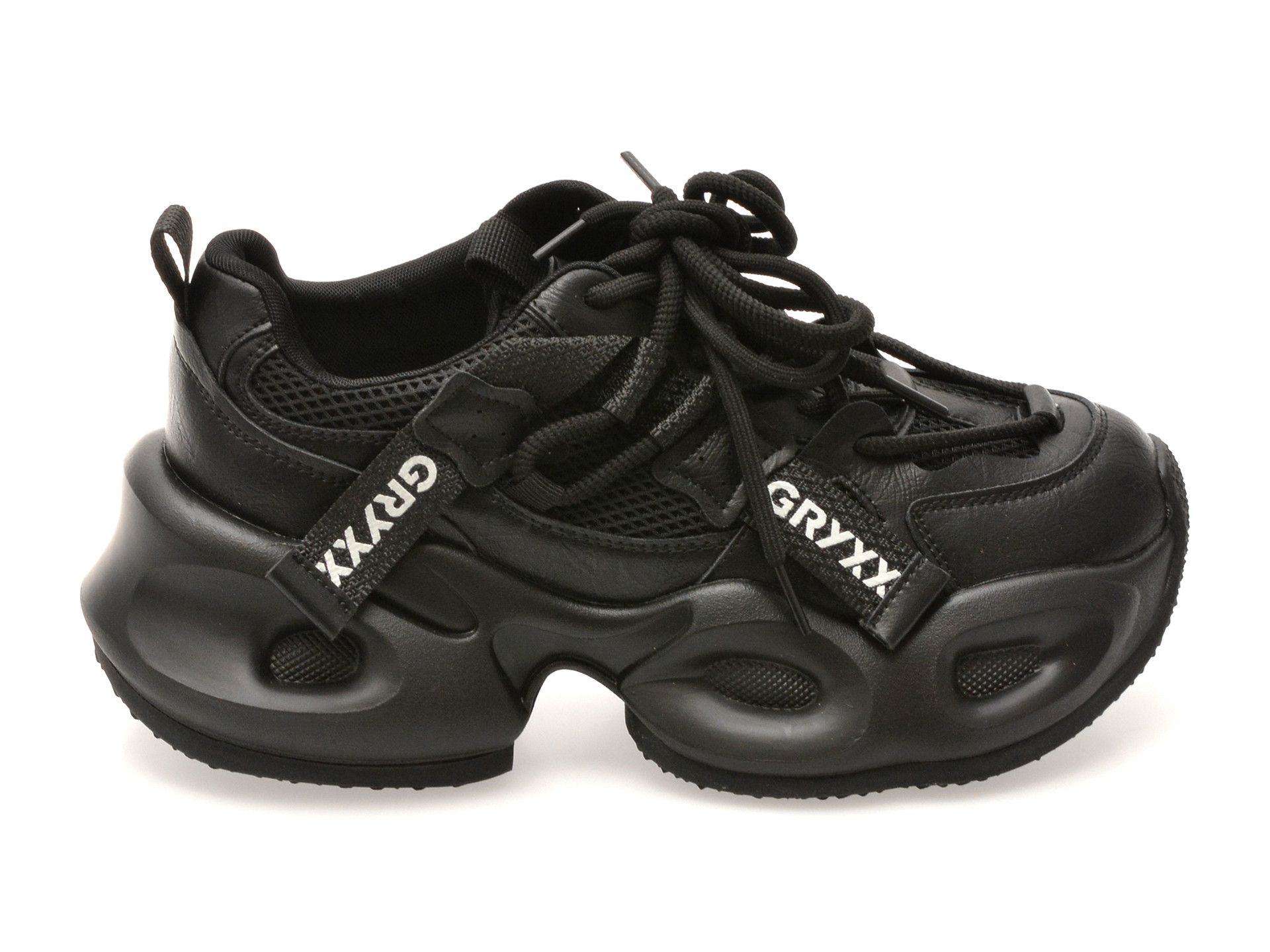 Pantofi sport GRYXX negri, 2556, din material textil si piele naturala