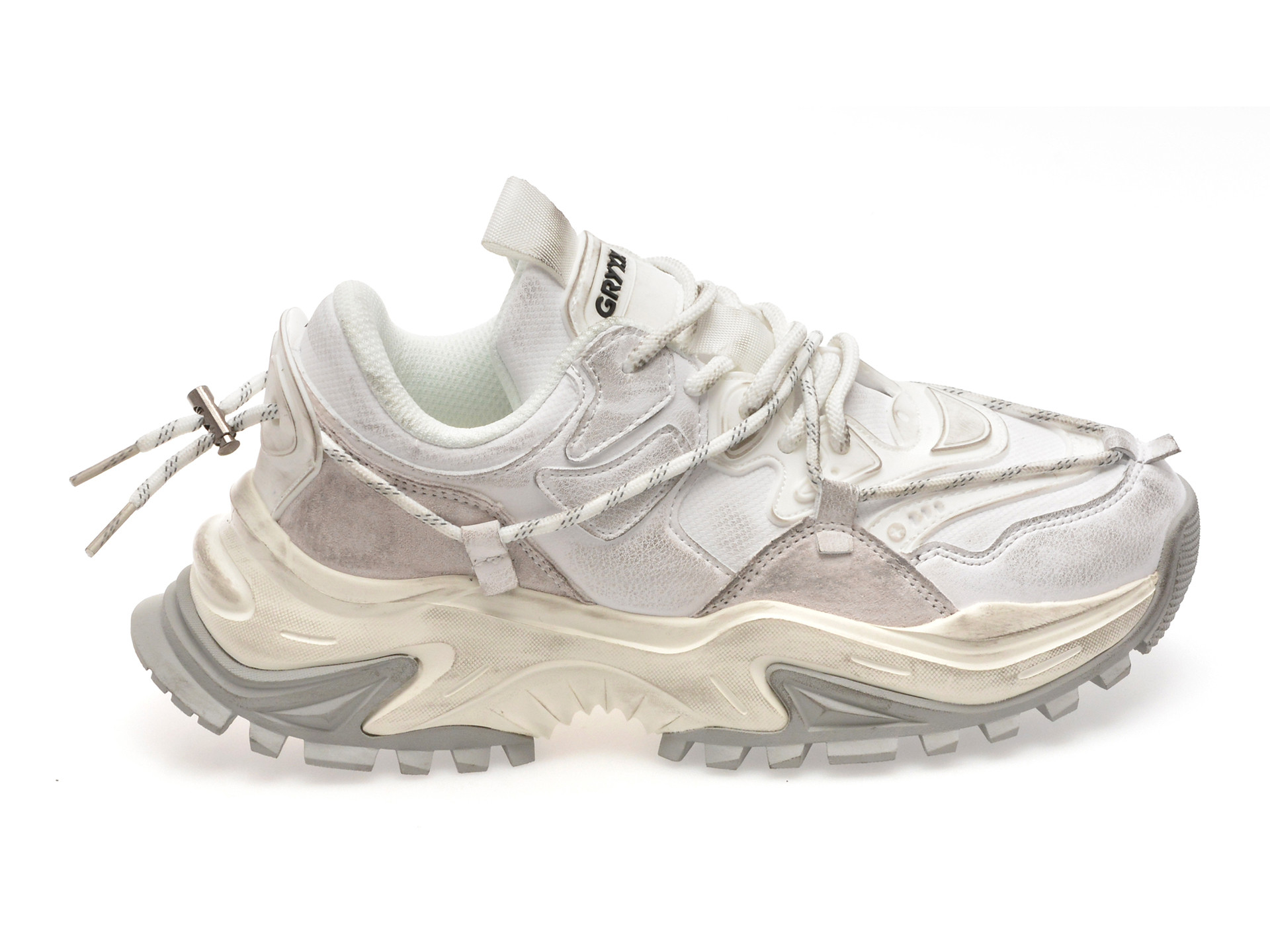 Pantofi sport GRYXX albi, 82679, din piele naturala