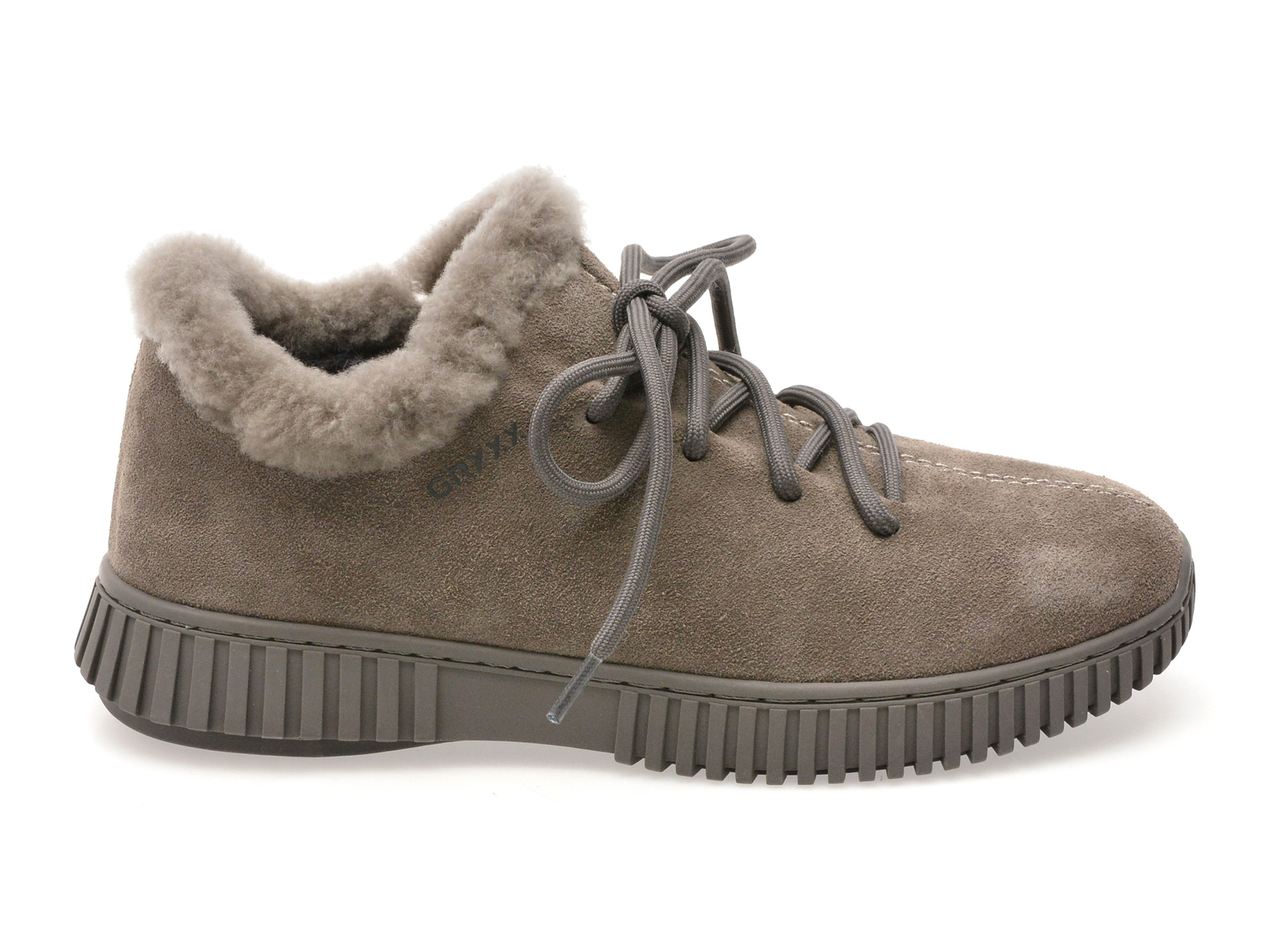 Ghete GRYXX gri, B201, din piele intoarsa