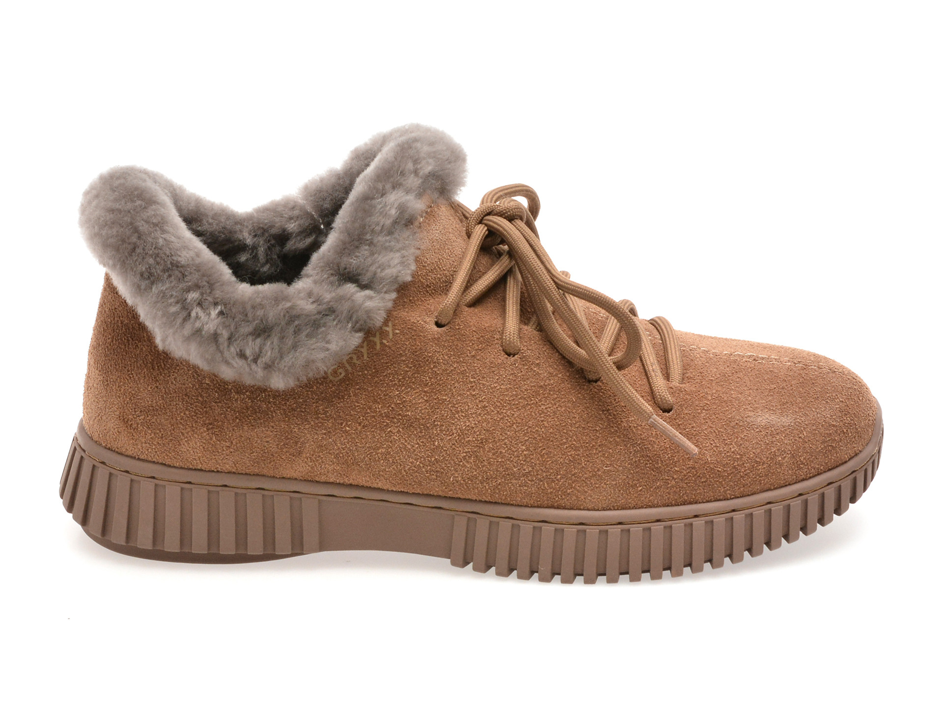 Ghete GRYXX gri, B201, din piele intoarsa