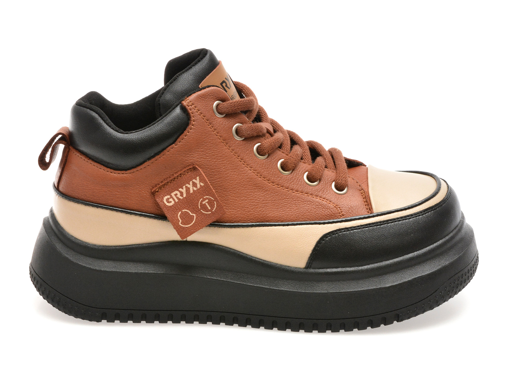 Pantofi sport GRYXX maro, 2379, din piele naturala