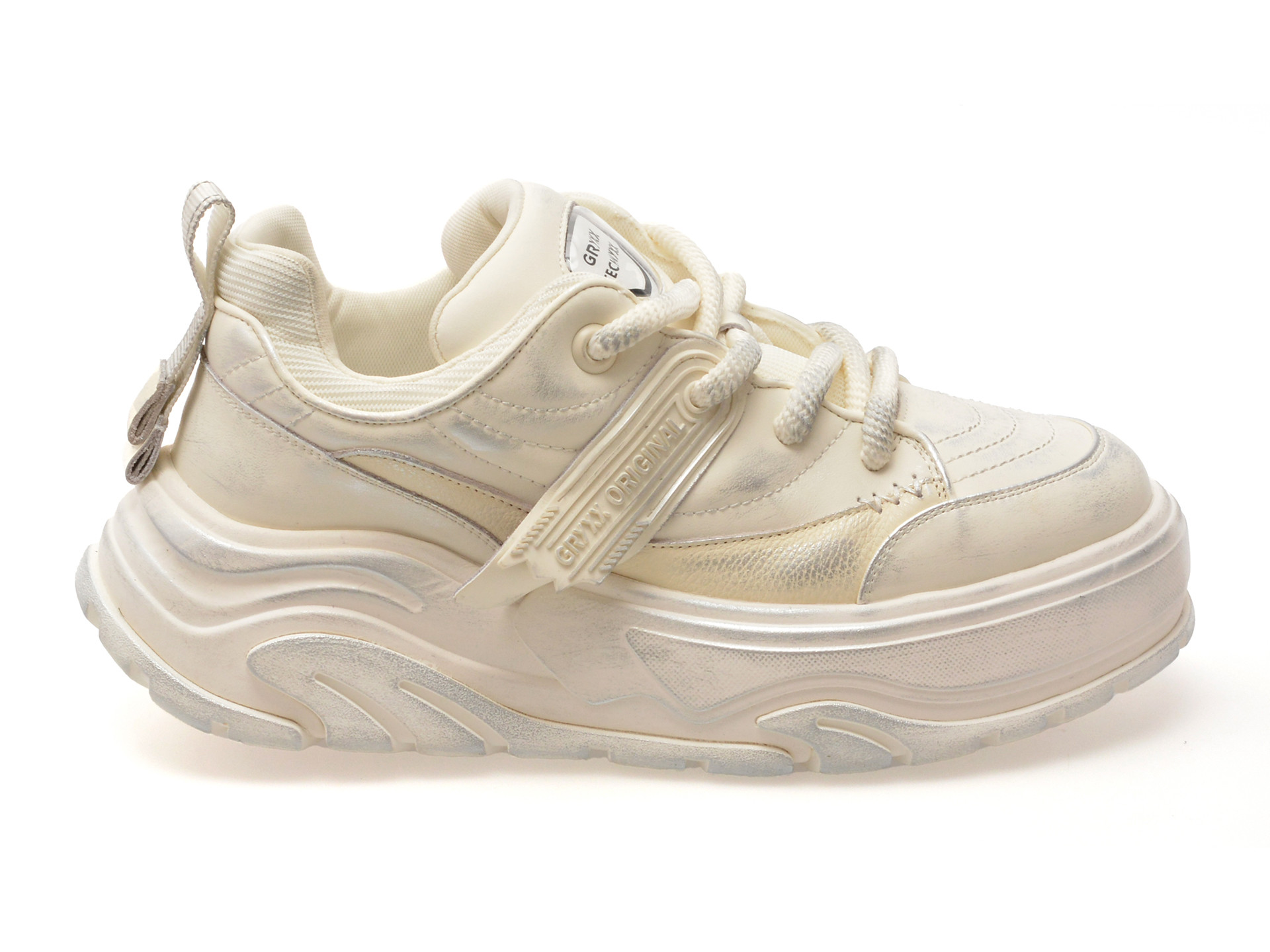 Pantofi sport GRYXX albi, 3655, din piele naturala