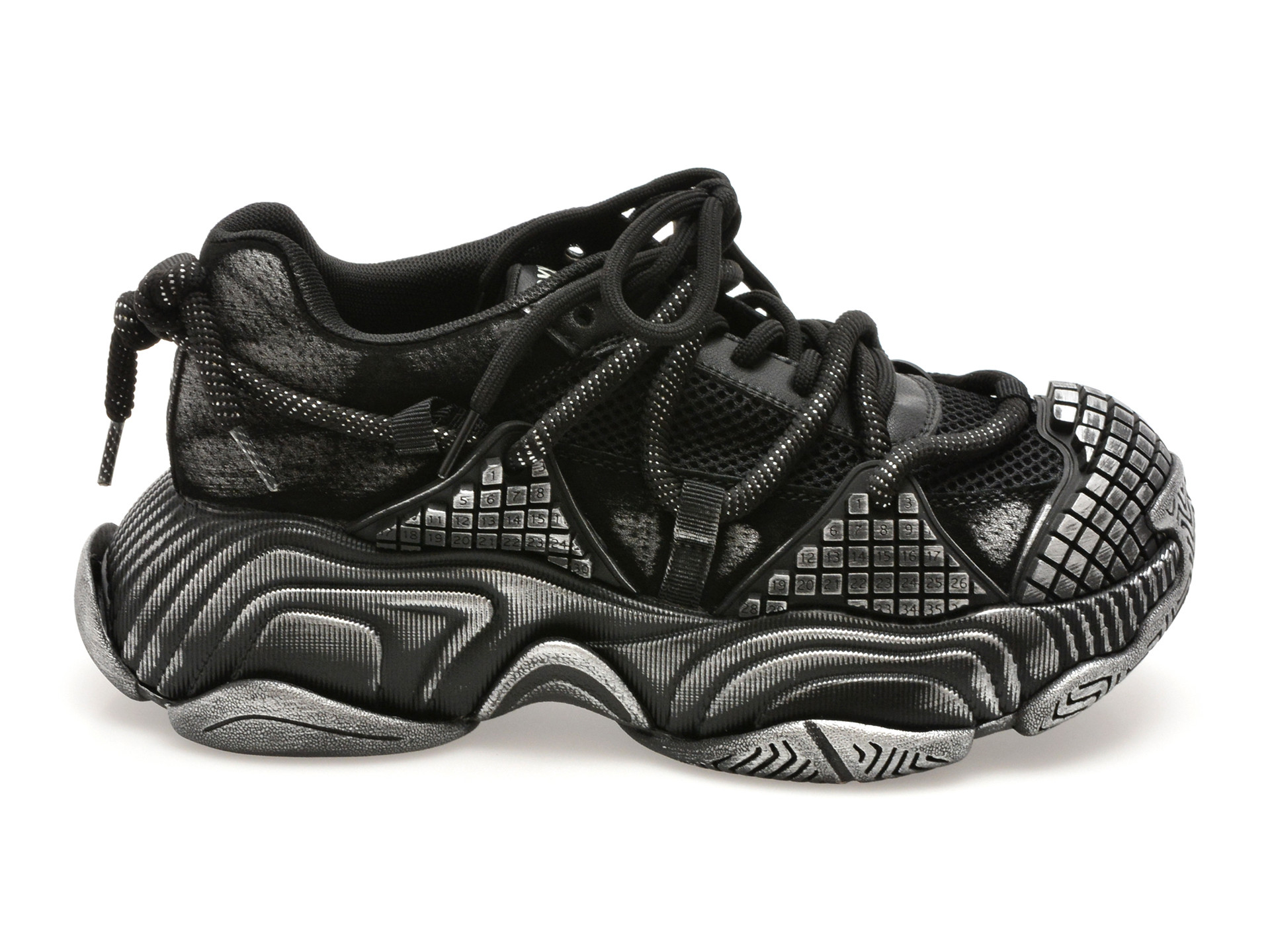 Pantofi sport GRYXX negri, 9811, din material textil si piele naturala