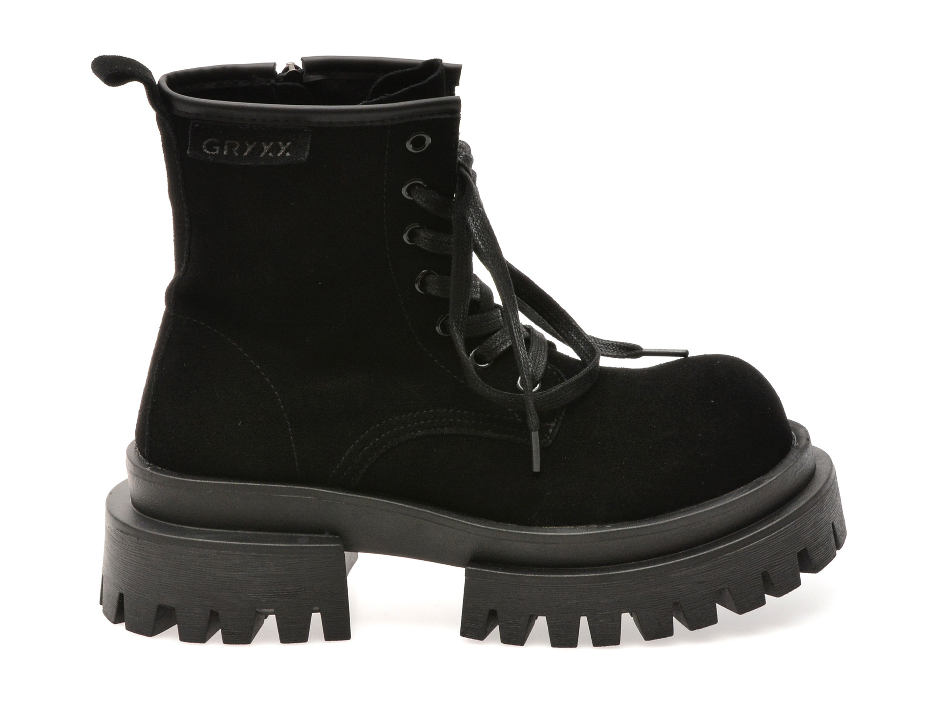 Bocanci GRYXX negri, 68206, din piele intoarsa