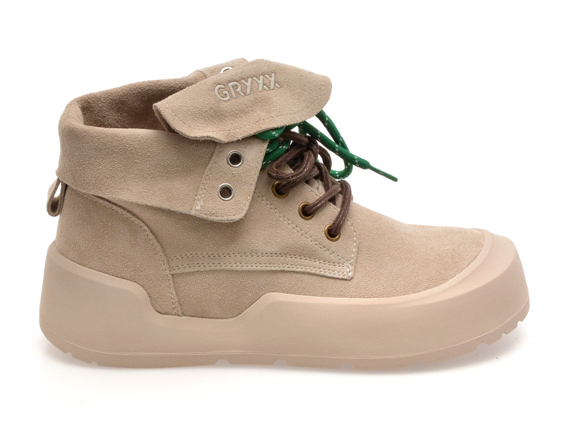 Ghete GRYXX gri, 26601, din piele intoarsa