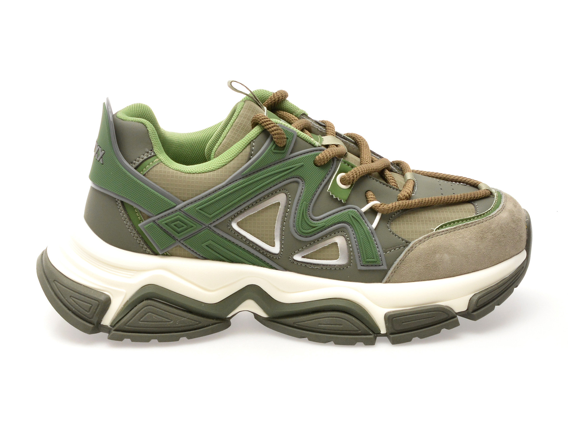 Pantofi sport GRYXX verzi, 1006, din material textil si piele naturala