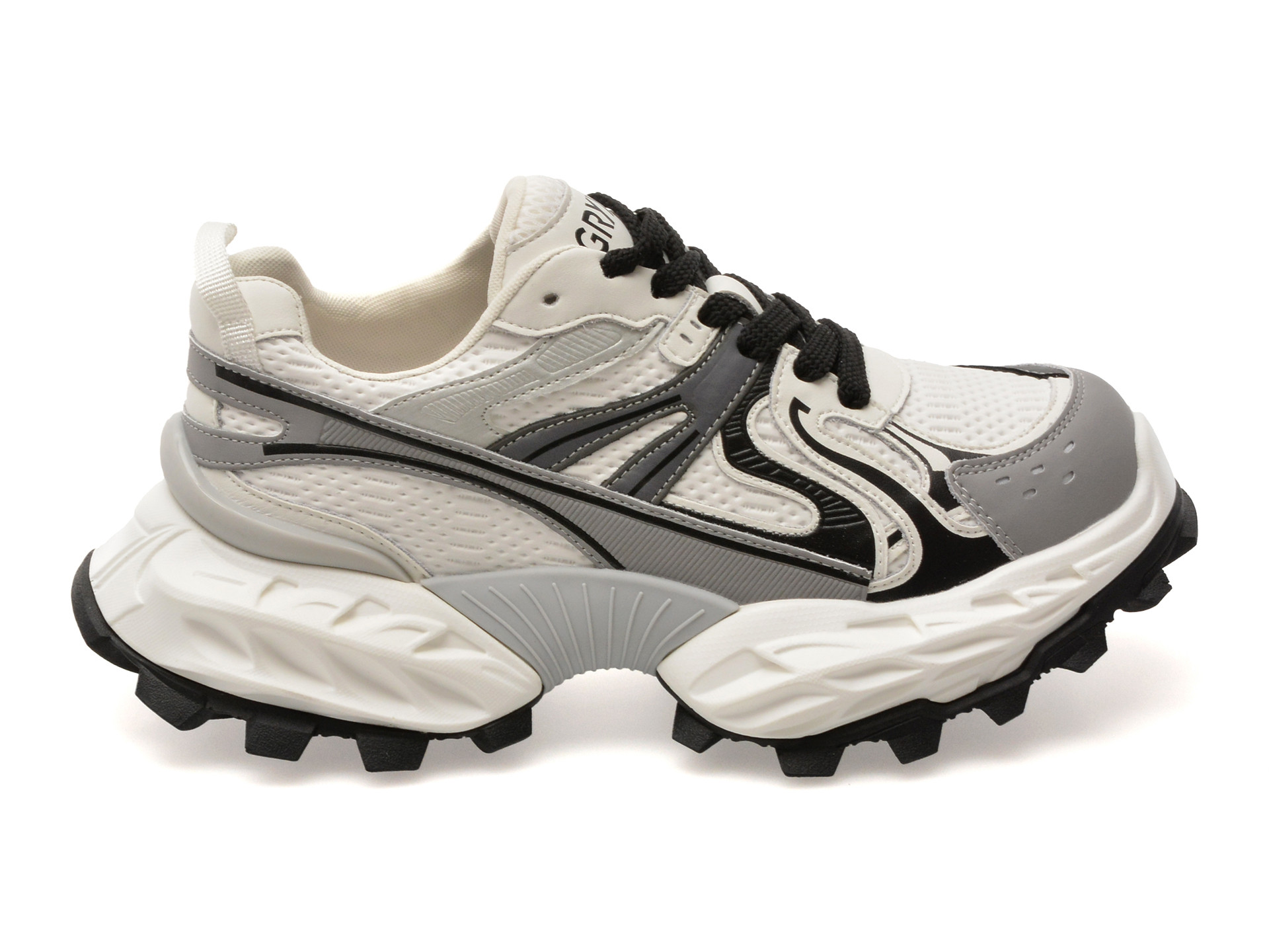 Pantofi sport GRYXX alb-negru, 8859, din piele ecologica