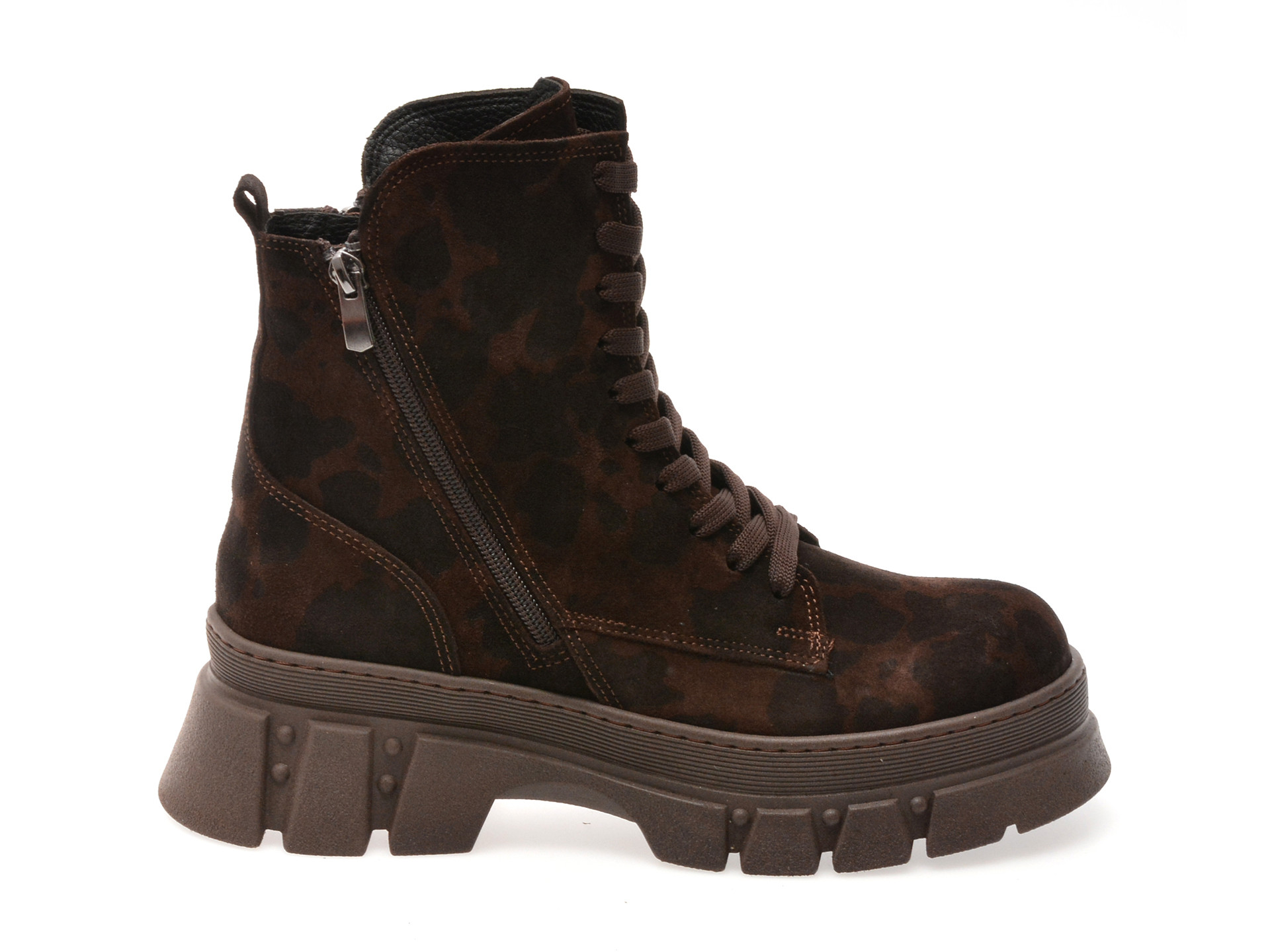 Ghete GRYXX maro, 091T113, din piele intoarsa