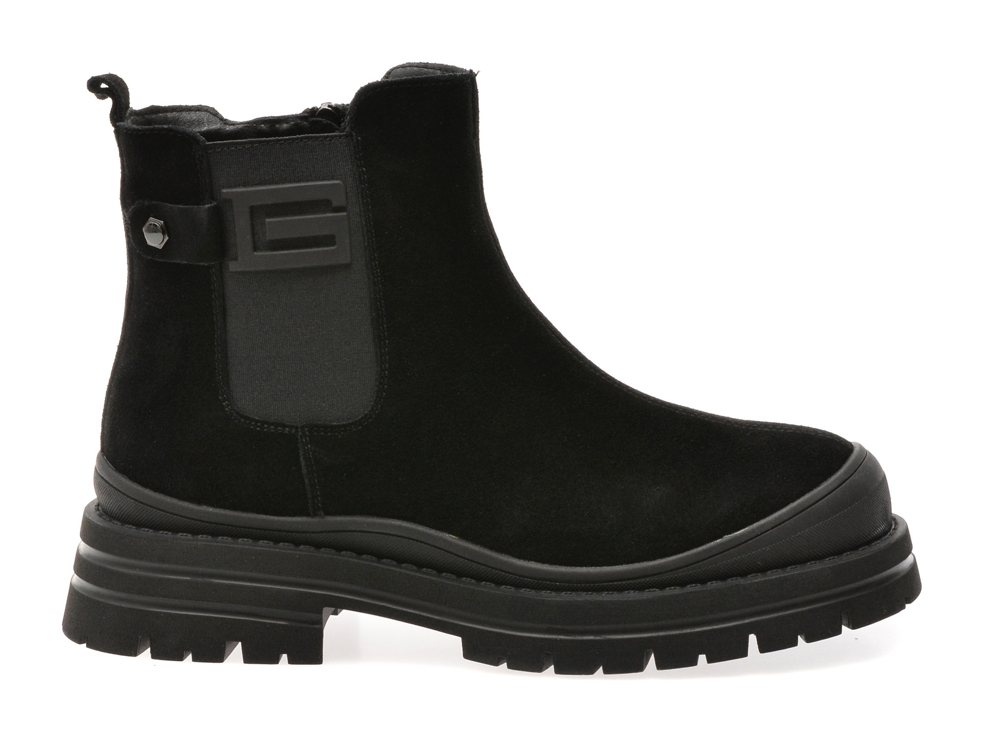 Ghete GRYXX negre, 5214, din piele intoarsa