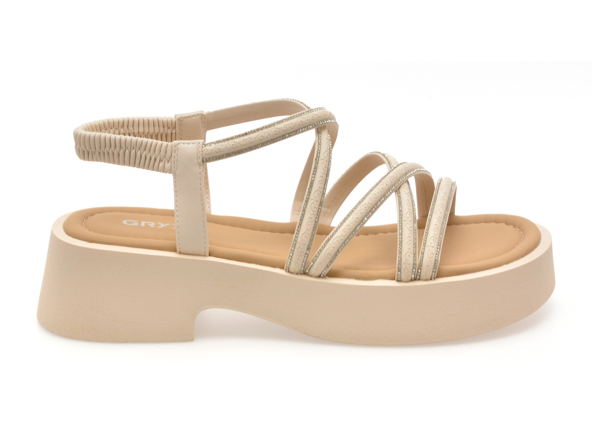 Sandale GRYXX albe, 885, din piele ecologica