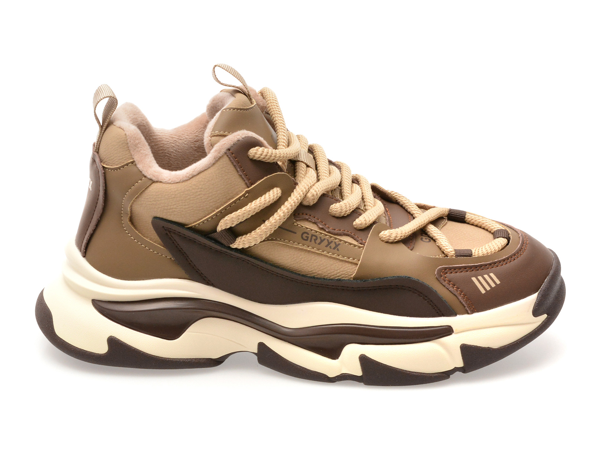 Pantofi sport GRYXX bej, F8930, din piele naturala