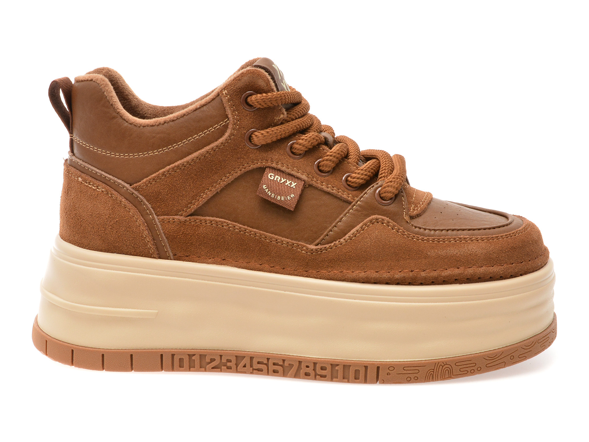 Ghete GRYXX maro, 3972, din piele naturala