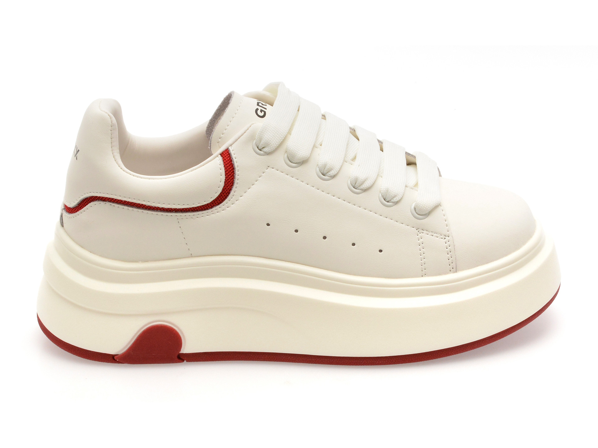 Pantofi sport GRYXX albi, 5213, din piele naturala