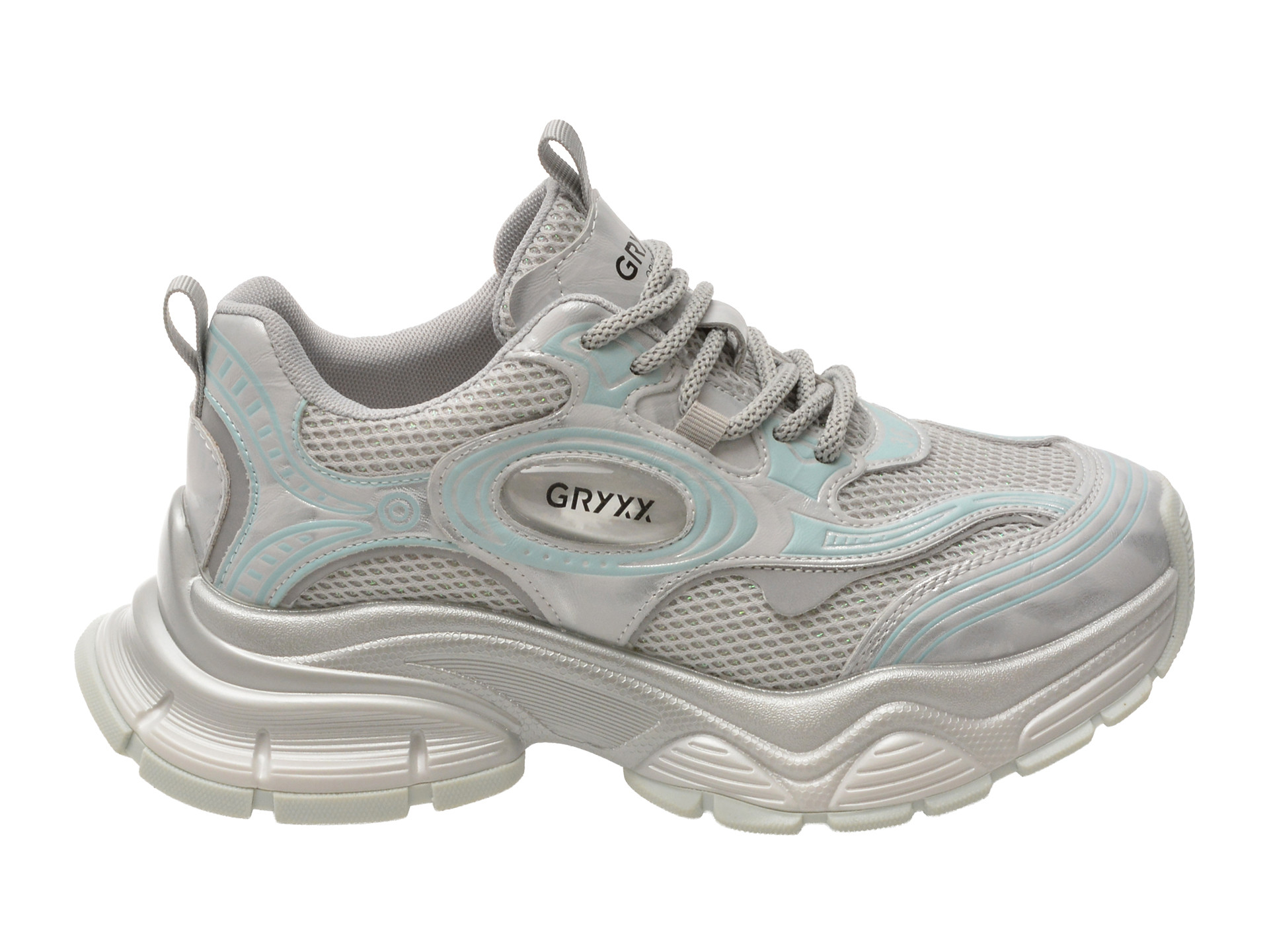 Pantofi sport GRYXX argintii, 156, din material textil