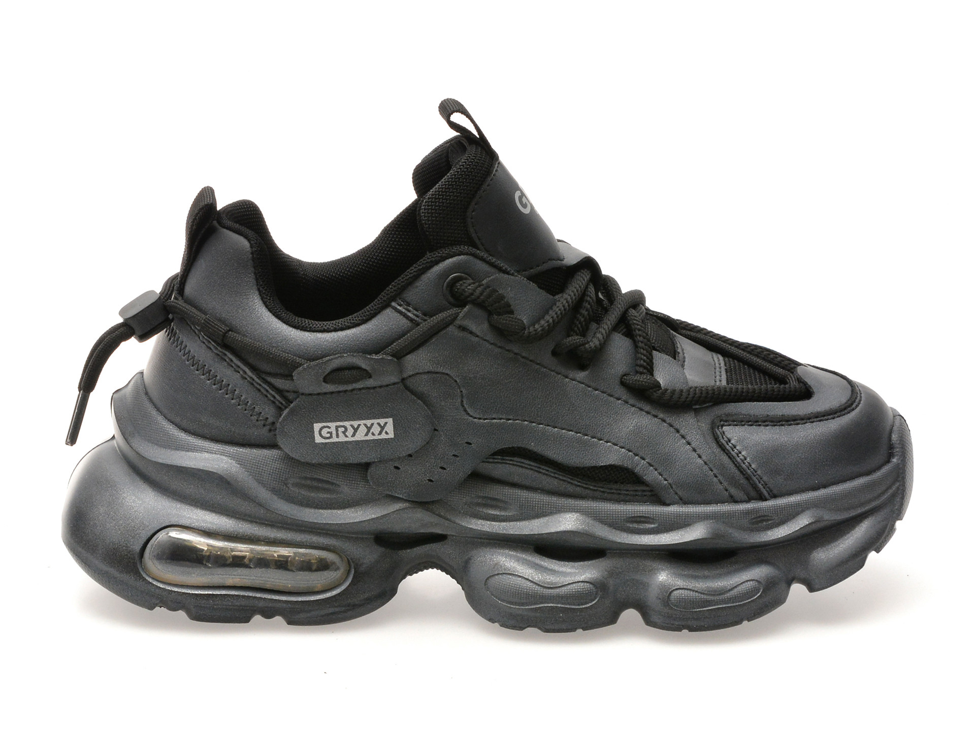 Pantofi sport GRYXX gri, F7801, din material textil si piele naturala