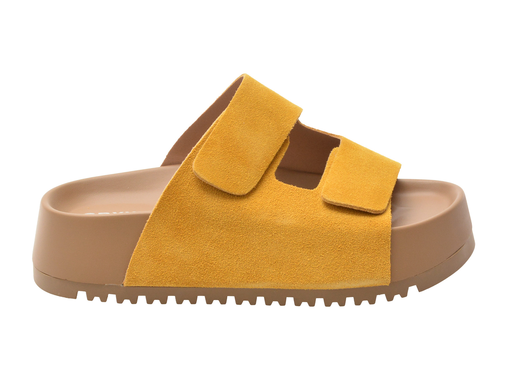 Papuci GRYXX galbeni, 33719, din piele intoarsa