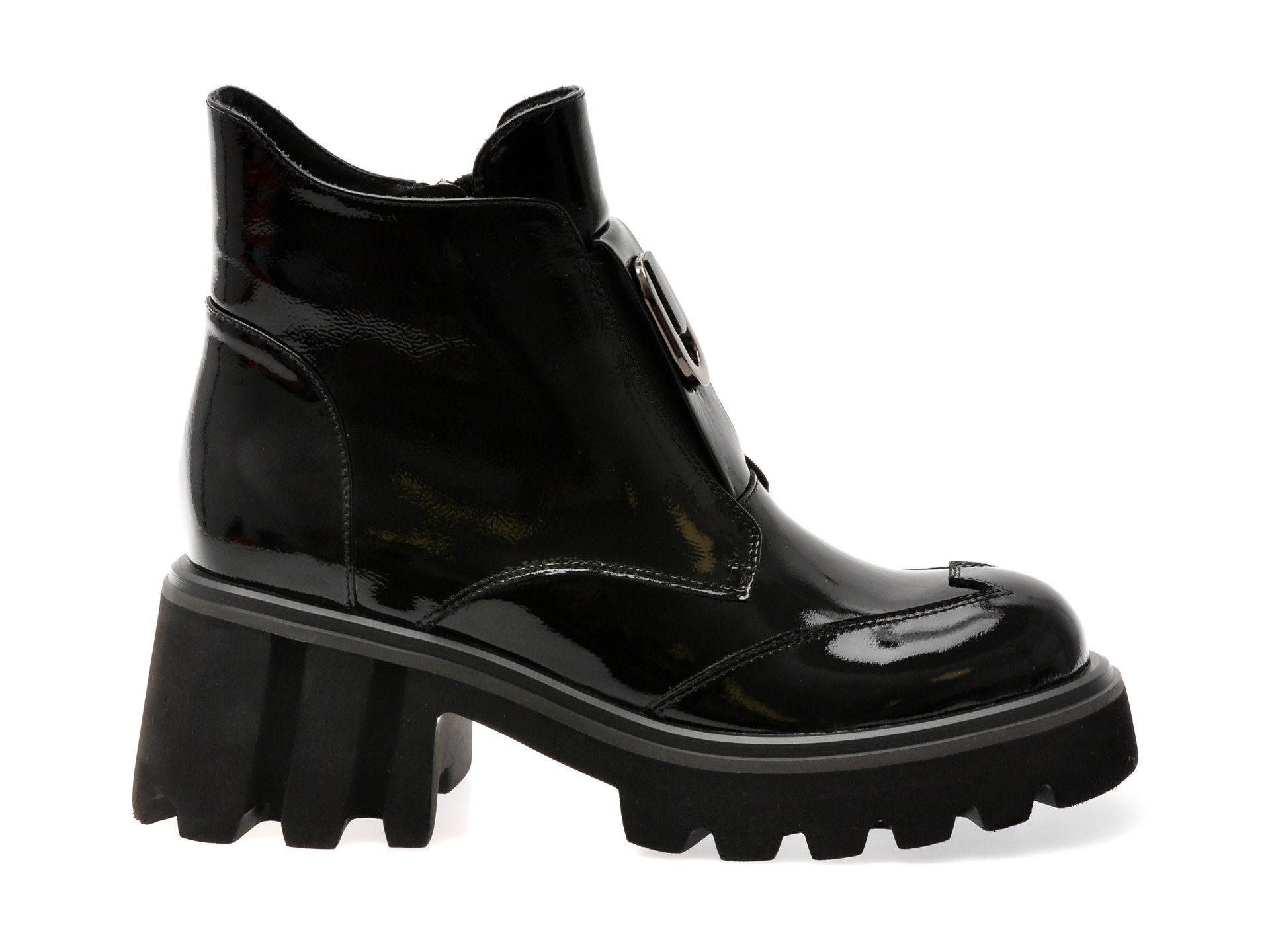 Ghete GRYXX negre, RT4011, din piele naturala lacuita