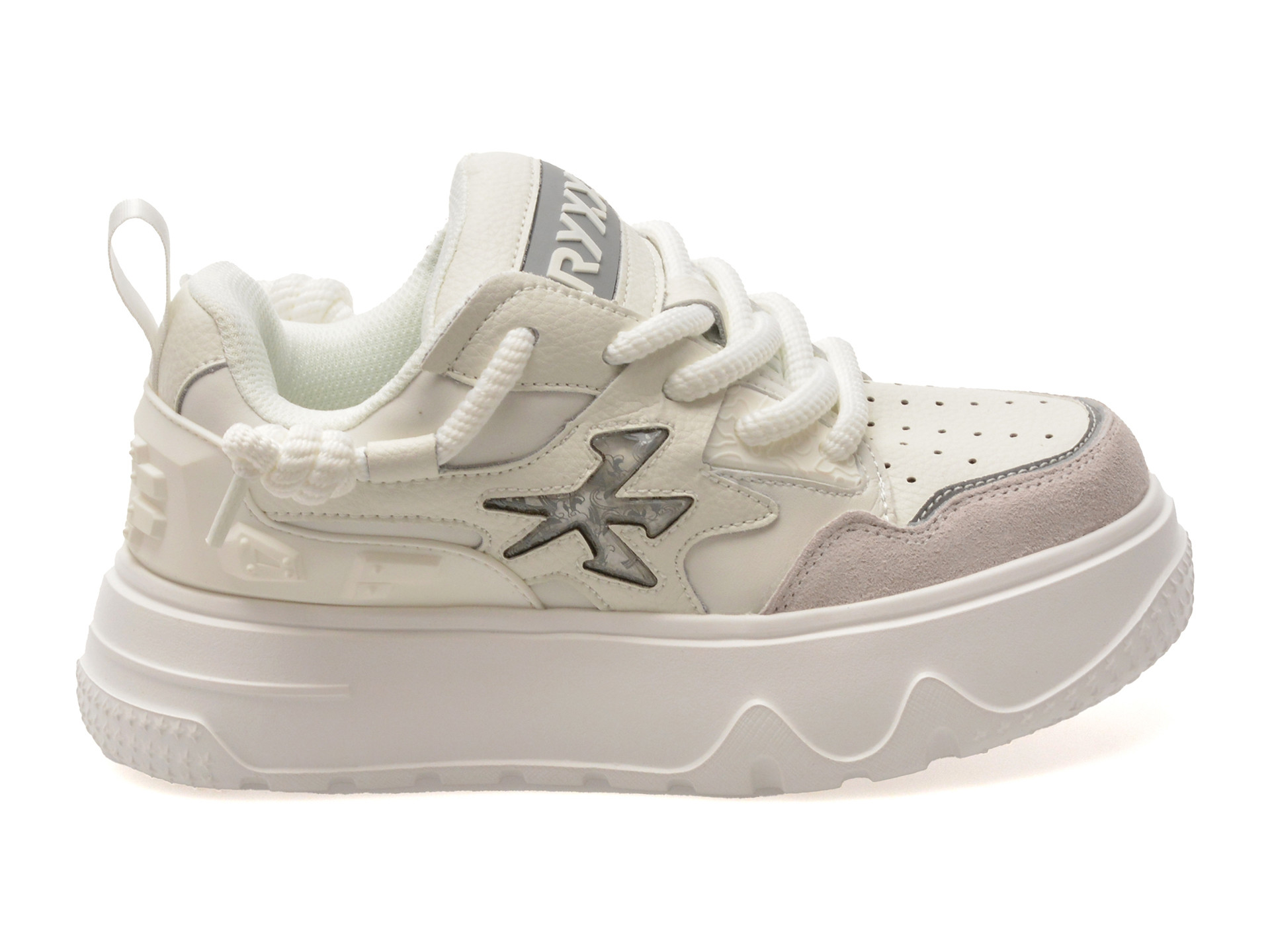 Pantofi sport GRYXX albi, 82633, din piele ecologica