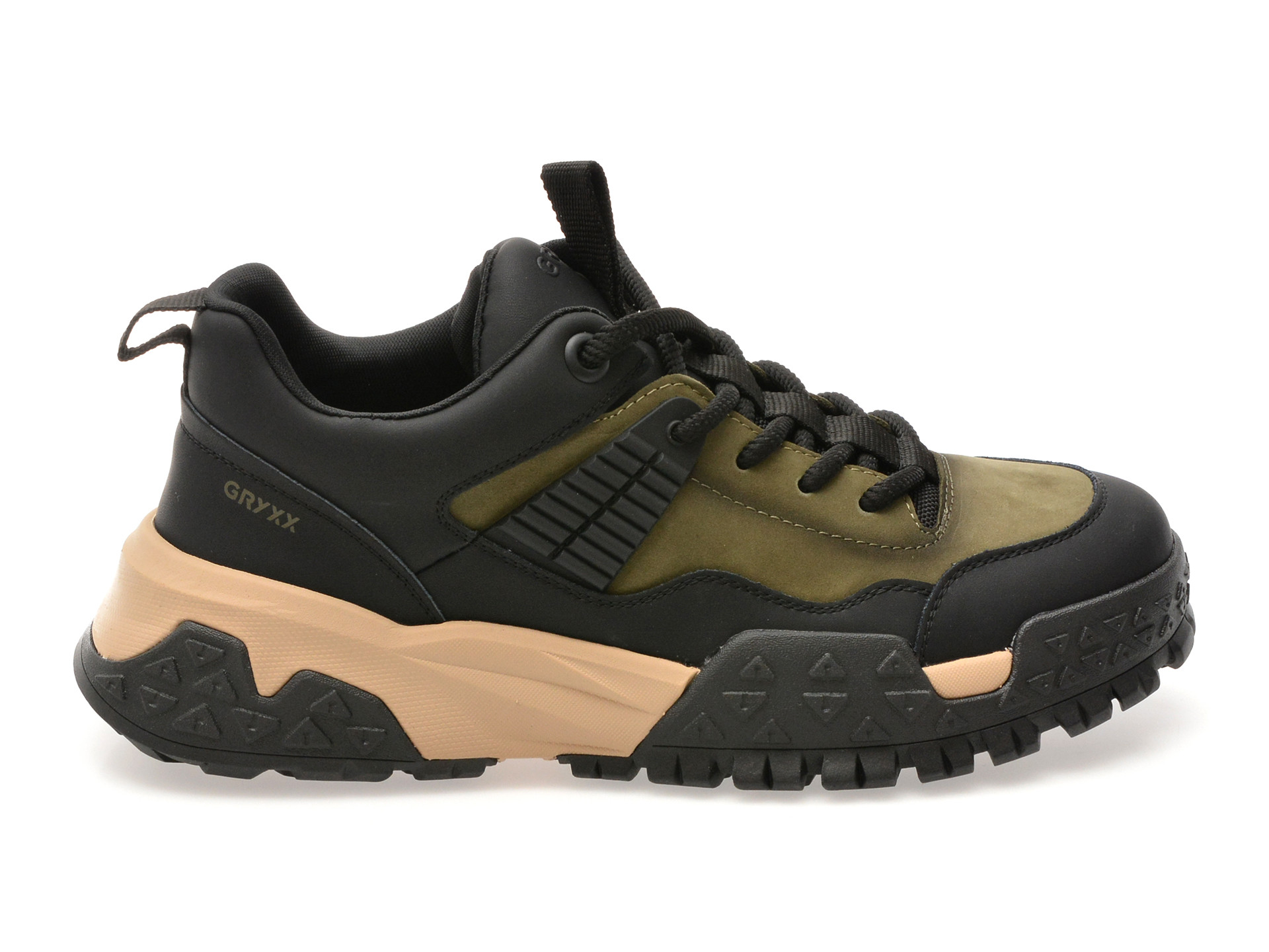 Pantofi sport GRYXX kaki, LN7, din piele naturala